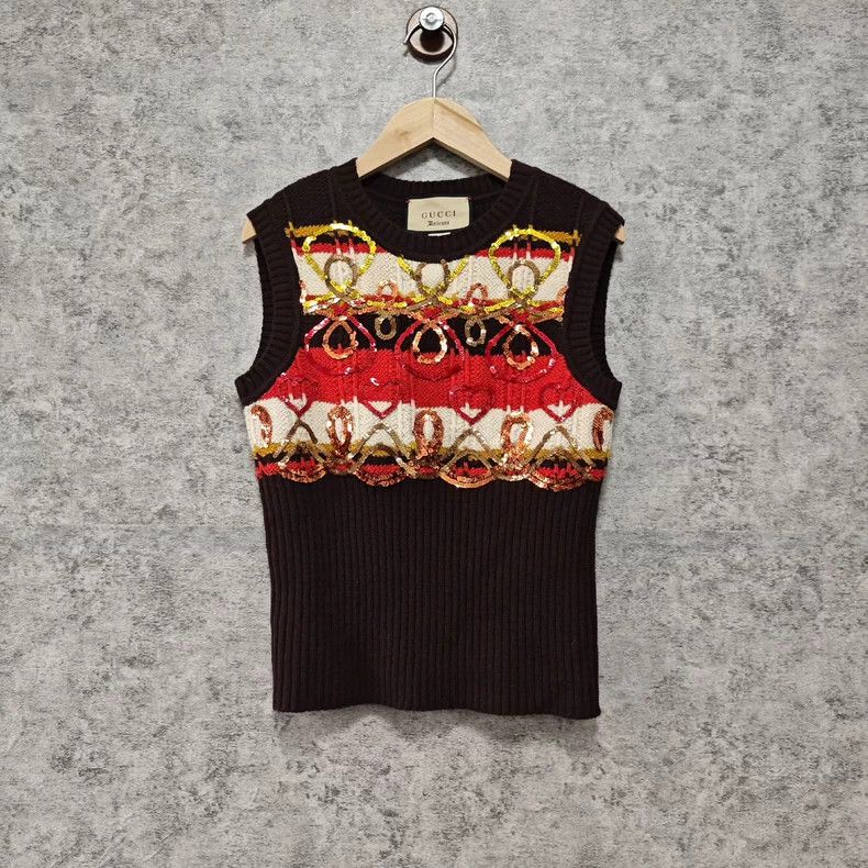 Gucci Gucci Tiger Head Knit Vest Size S / US 4 / IT 40 - 1 Thumbnail