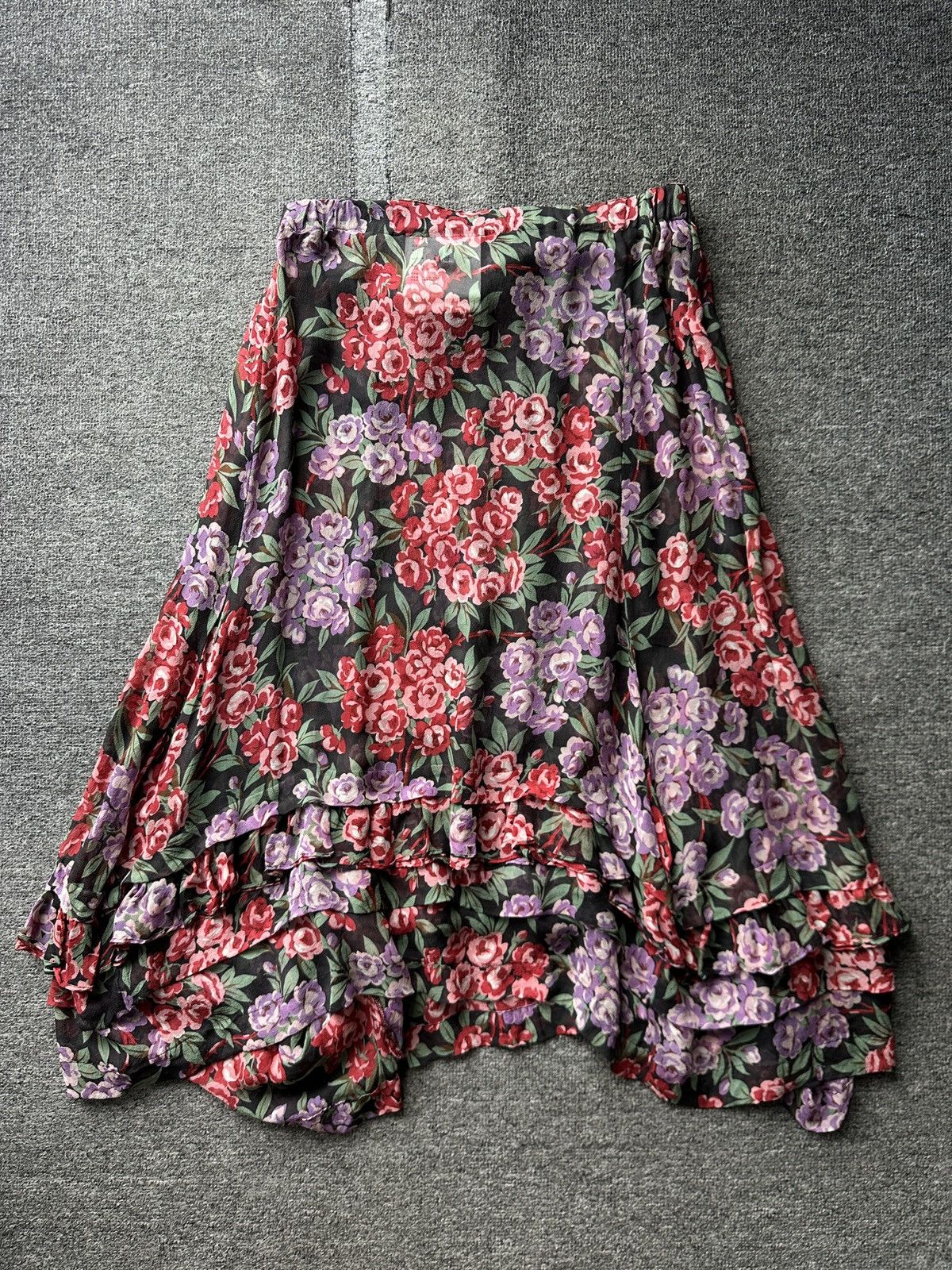 Comme des Garcons 2001 Comme Des Garcons Ruffled Flower Silk Skirt Size 26" / US 2 / IT 38 - 6 Thumbnail