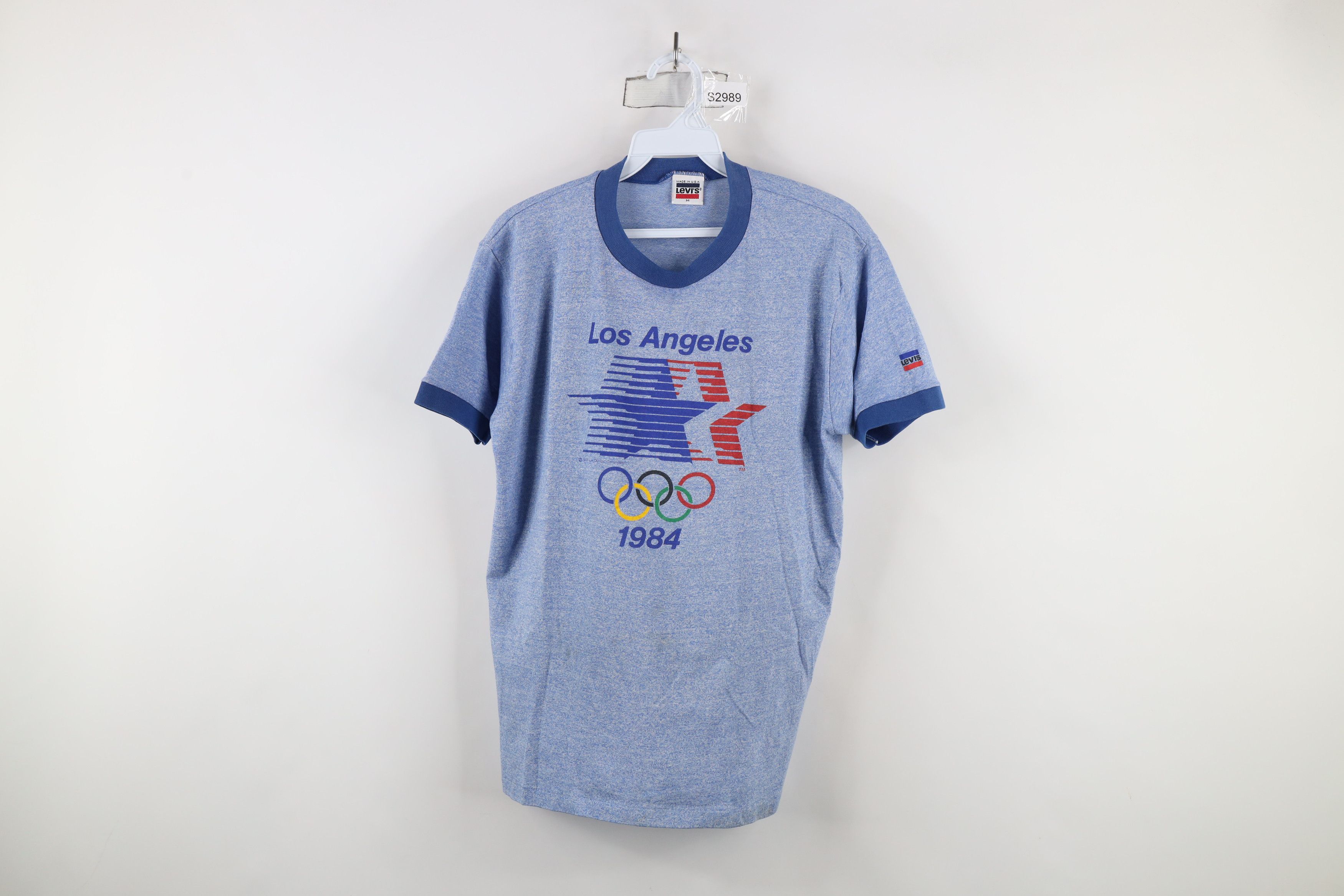Levi's Vintage 80s Levis Los Angeles Short Sleeve Ringer T-Shirt Size US M / EU 48-50 / 2 - 1 Thumbnail
