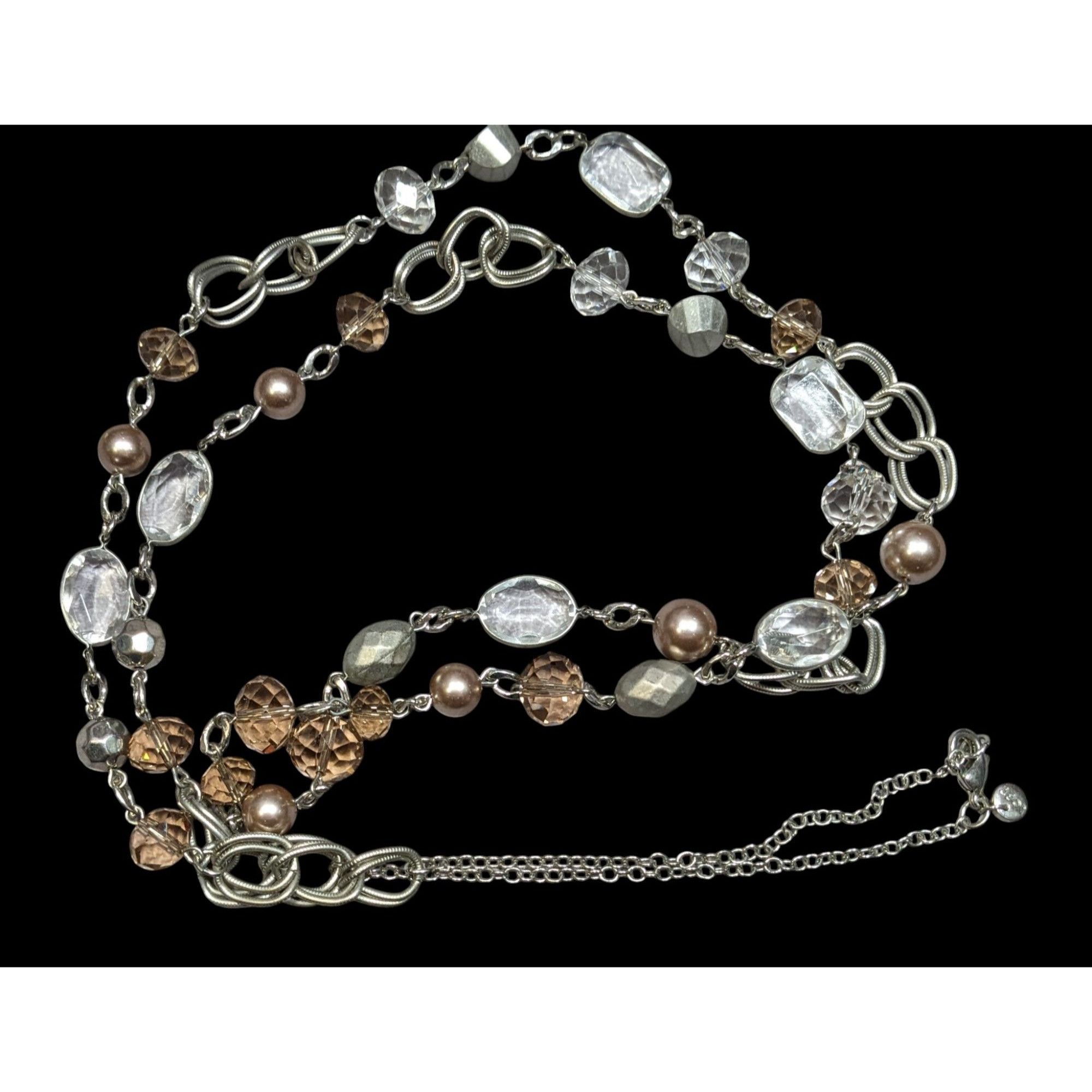 Loft Loft Crystal And Faux Pearl Opera Necklace Size ONE SIZE - 1 Thumbnail