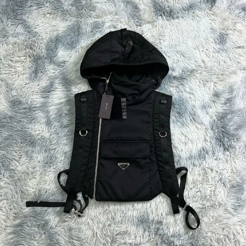Prada Prada Black Men's Outerwear with Hood Size US L / EU 52-54 / 3 - 1 Thumbnail
