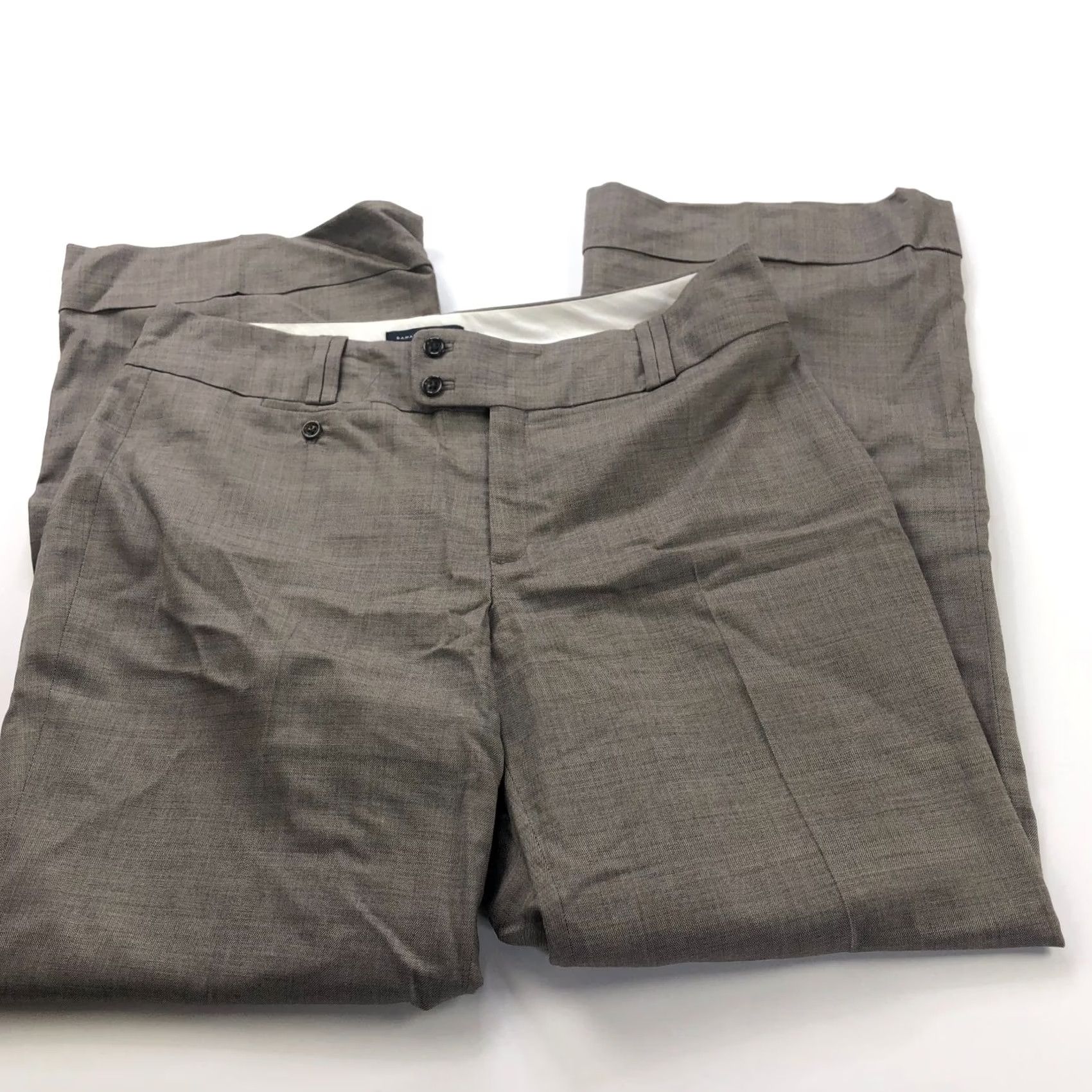 Banana Republic Banana Republic Dress Pants Women Brown Wide Leg 14 Wool Blend Mid Rise 37W 32L Size 36" / US 14 / IT 50 - 3 Thumbnail
