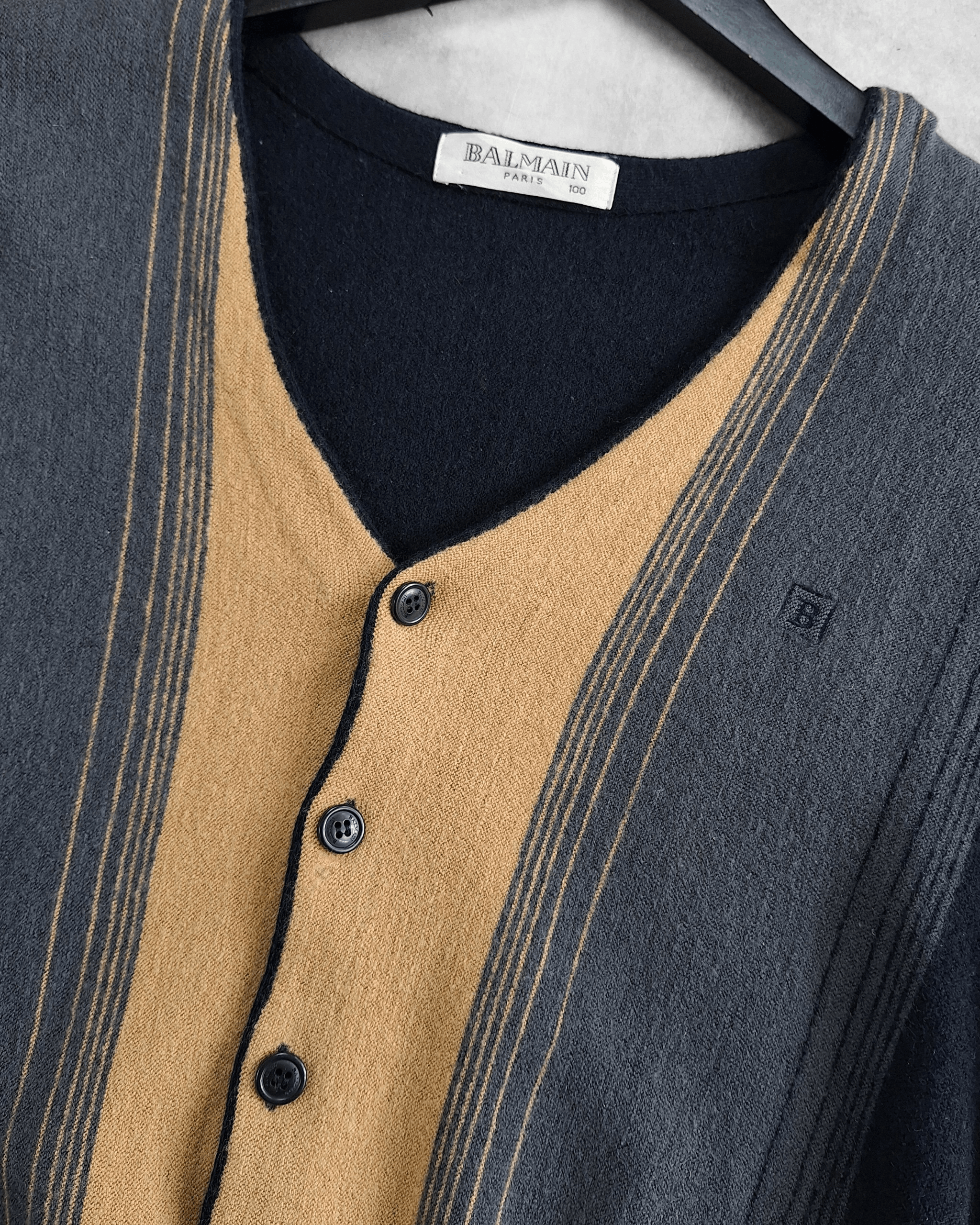 Balmain Vintage Balmain Cardigan Sweater Size L / US 10 / IT 46 - 3 Thumbnail