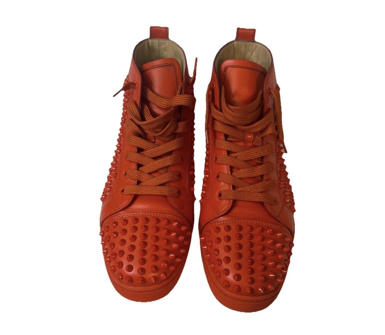 Christian Louboutin Christian Louboutin LV Flat Spikes Red Leather High Top Size US 10 / EU 43 - 3 Thumbnail
