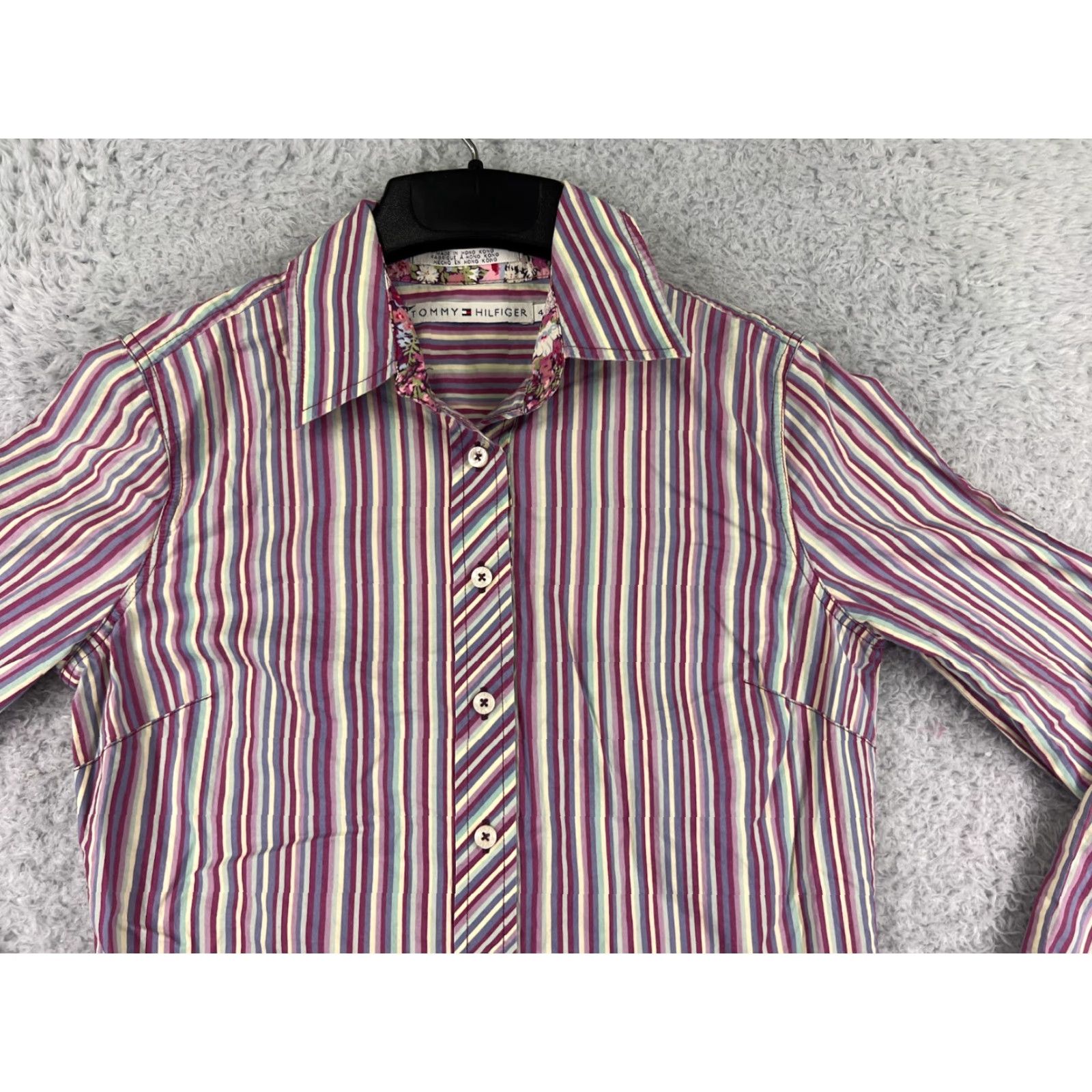 Tommy Hilfiger Vintage Tommy Hilfiger Pink Striped Cotton Shirt Womens L All Seasons Casual Size L / US 10 / IT 46 - 4 Thumbnail