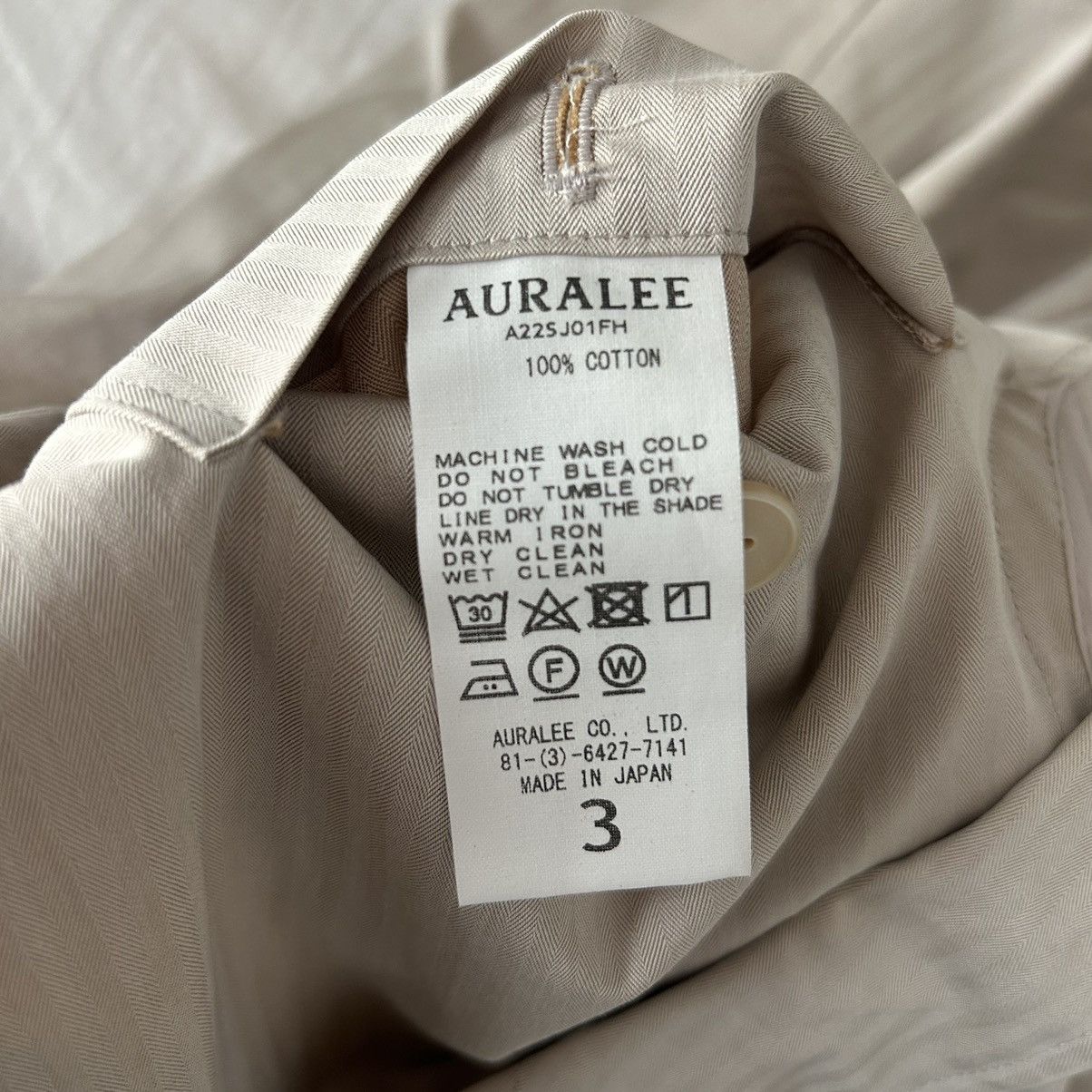 Auralee Washed Finx Herringbone Jacket/Tailored Jacket/4