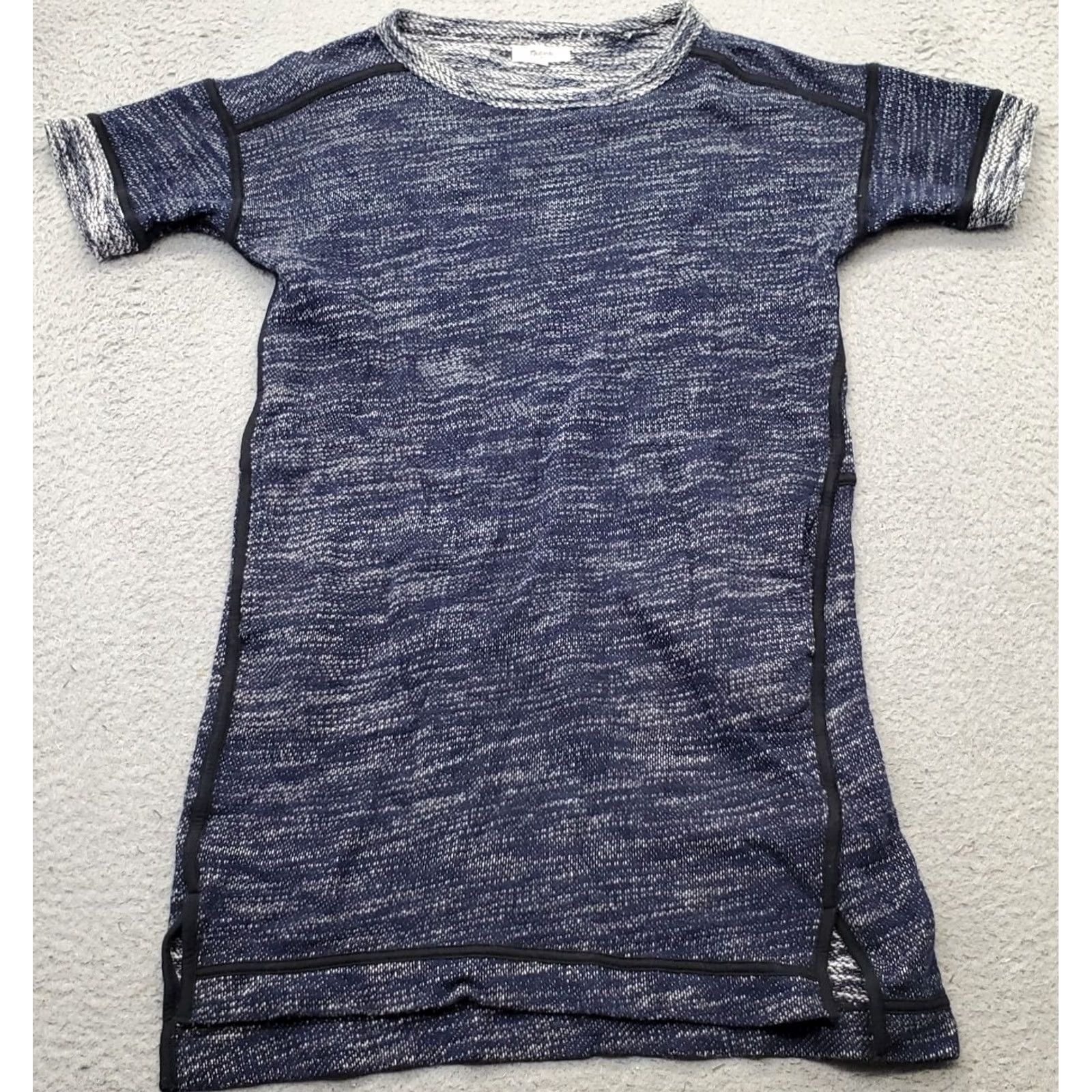 Madewell Madewell T-Shirt Dress Womens S Blue Space Dye High Low Slit Pullover Size S / US 4 / IT 40 - 2 Thumbnail