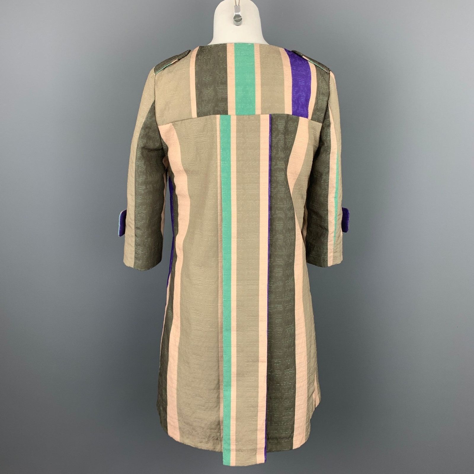 Other SHIRTAPORTER Size 8 Multi-Color Stripe Polyester Coat Size M / US 6-8 / IT 42-44 - 4 Thumbnail