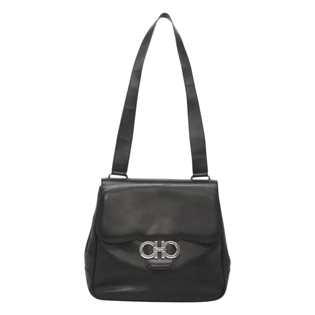 Salvatore Ferragamo Salvatore Ferragamo Gancini Shoulder Bag Leather Black Size ONE SIZE - 13 Thumbnail