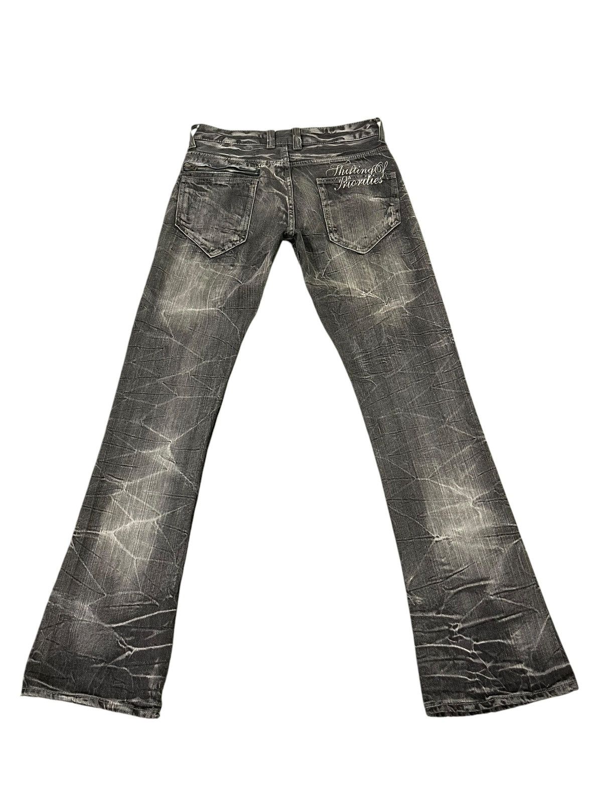 Japanese Brand Flare Jeans Jack Serika Faded Distress Boot Cut 8🟦9 Size US 29 - 11 Thumbnail