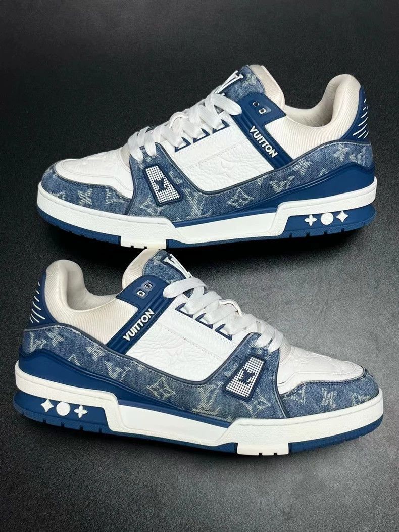 Louis Vuitton LV Trainer Blue White Sneakers-2508 Size US 8.5 / EU 41-42 - 5 Thumbnail