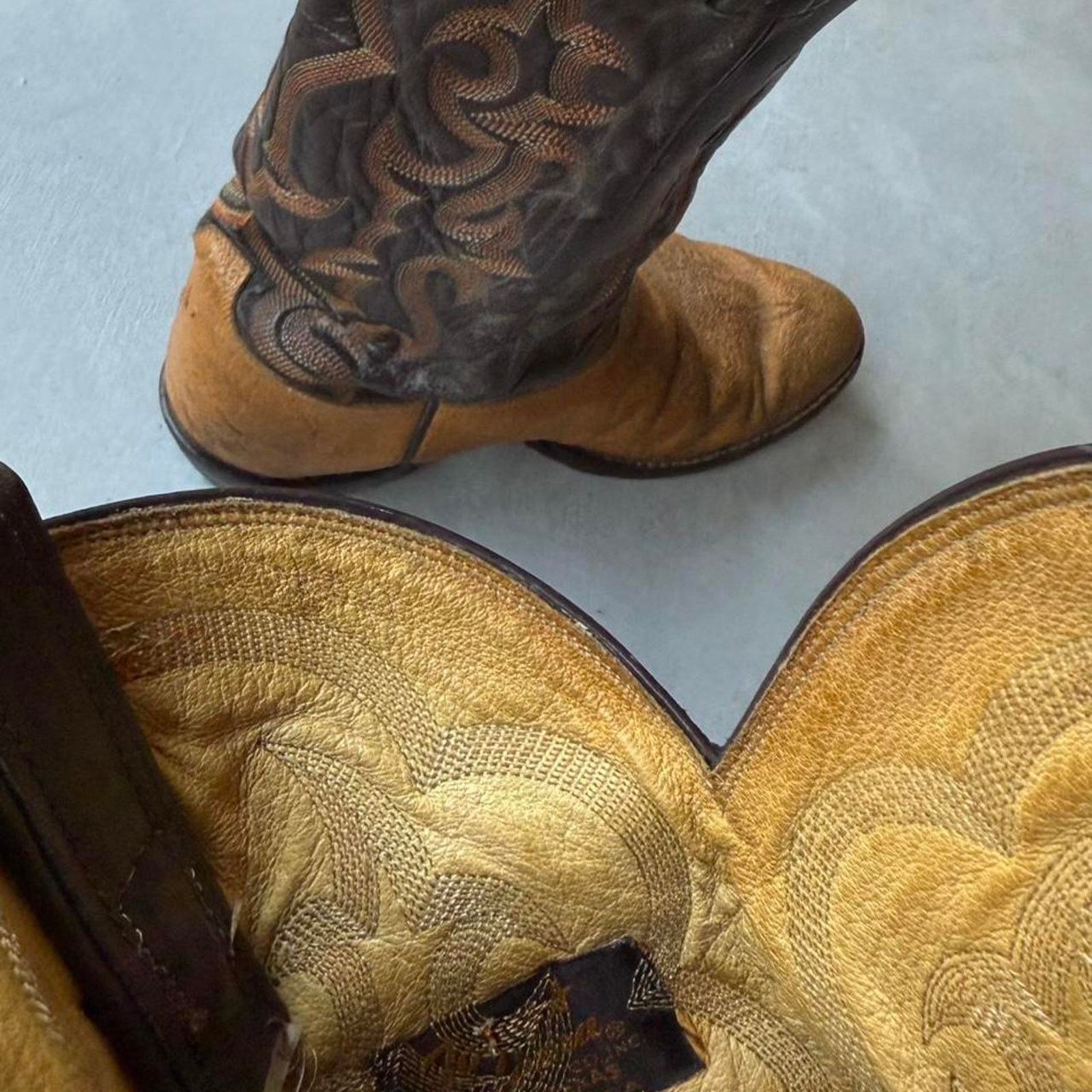 Tony Lama Vintage Tony Lama Cowboy Boots Roper Rodeo Western Size US 9.5 / EU 42-43 - 6 Thumbnail