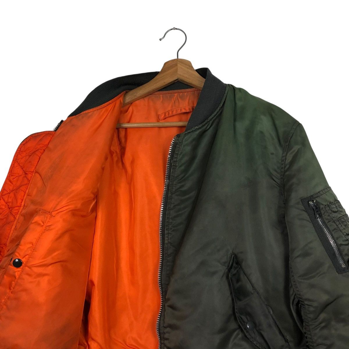 Vintage 🔥VTG REVERSIBLE MA-1 BOMBER JACKET ALPHA INDUSTRIES USA Size US L / EU 52-54 / 3 - 14 Thumbnail