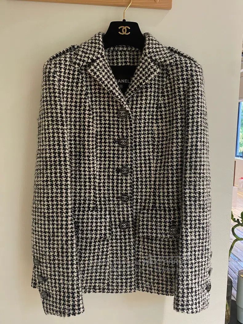 Chanel Chanel 22-year-old tweed coat with a thousand-bird check Size XS / US 0-2 / IT 36-38 - 1 Thumbnail