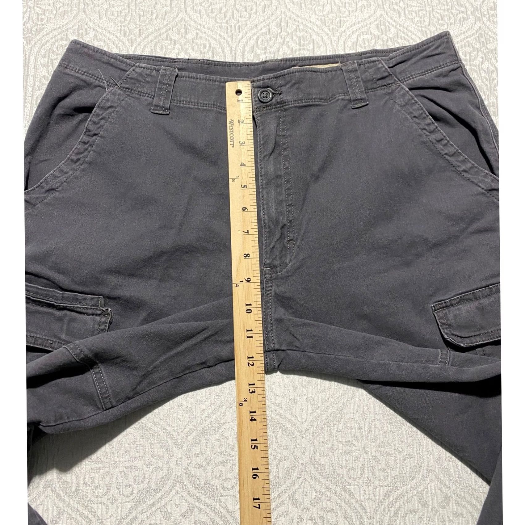 Wrangler Wrangler Cargo Pants Gray Dark 36x32 Relaxed Fit Denim Cotton Blend Stretch Workwear Casual Size US 36 / EU 52 - 4 Thumbnail