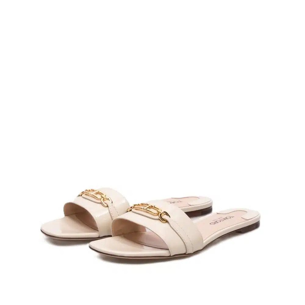 Tom Ford o1loc1c0326 W3526 Patent Leather Flip Flops in ivory Size US 8 / IT 38 - 2 Thumbnail