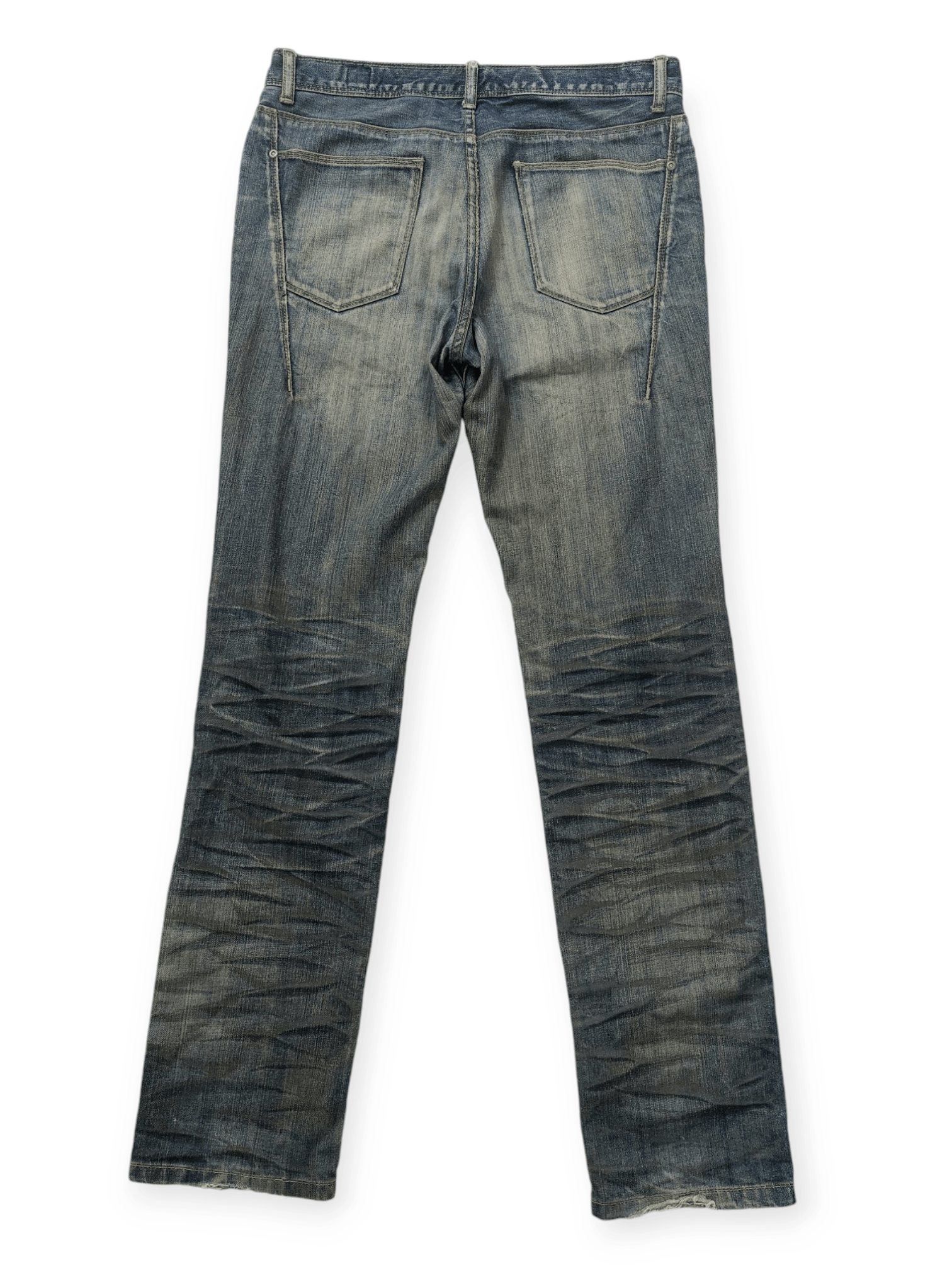 Japanese Brand × semanticdesign Semantic Design Whiskers Distressed Denim Size US 32 / EU 48 - 2 Thumbnail
