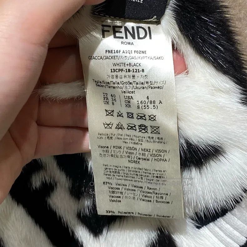 Fendi Fendi Black and white floral mink fur fur coat Size XS / US 0-2 / IT 36-38 - 4 Thumbnail