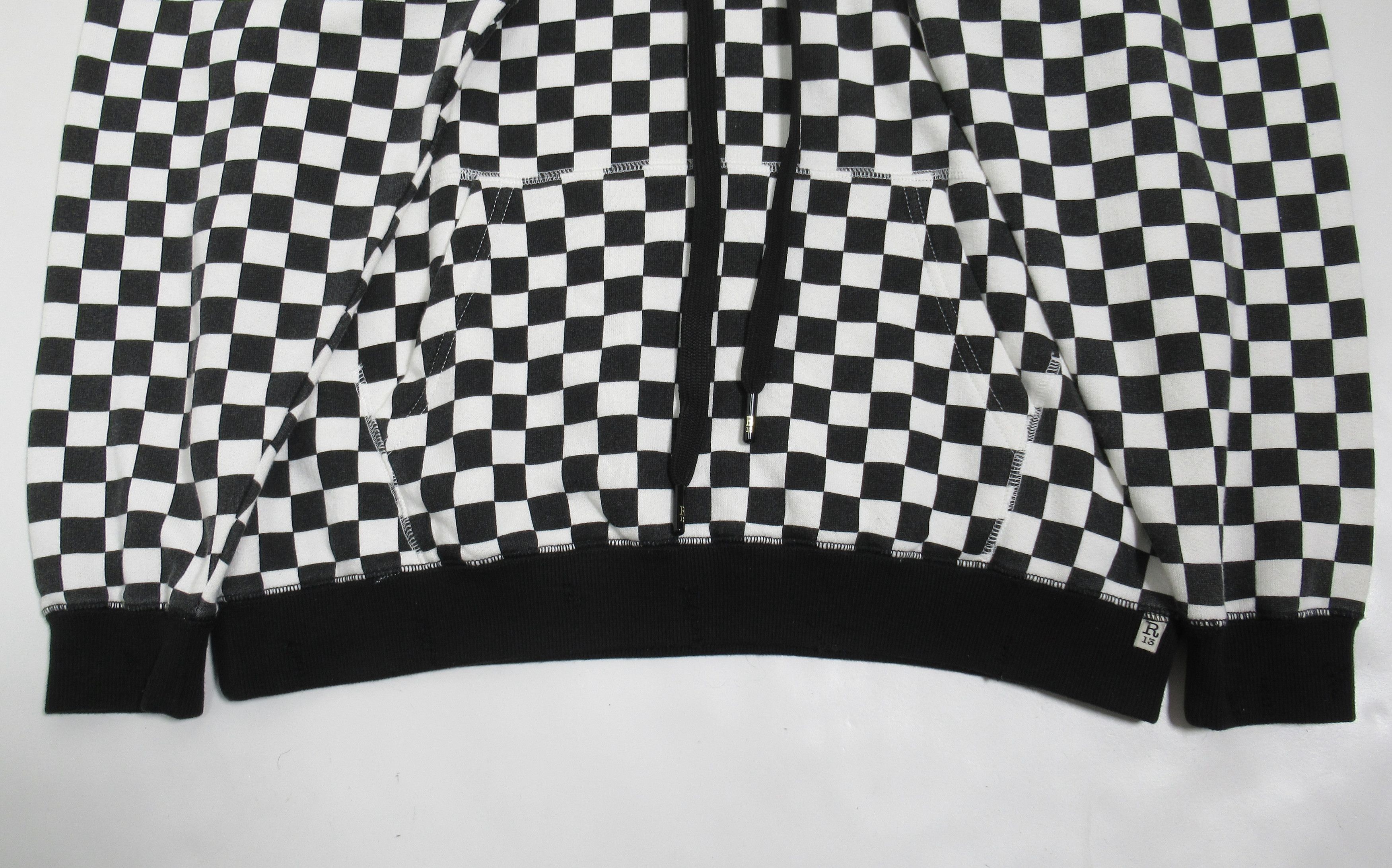 R13 R13 Women's Oversized Hoodie Sweatshirts Checker Black White Size XXS / US 00 / IT 34 - 3 Thumbnail