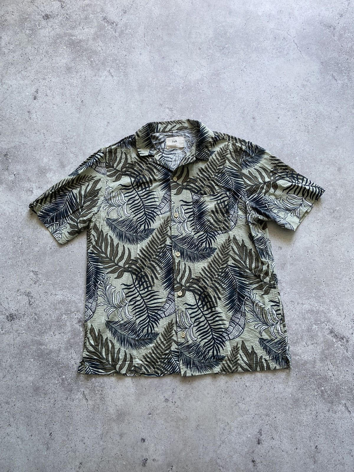 Folk Folk Camp Collar Shirt - Leaf Print Size US M / EU 48-50 / 2 - 1 Thumbnail