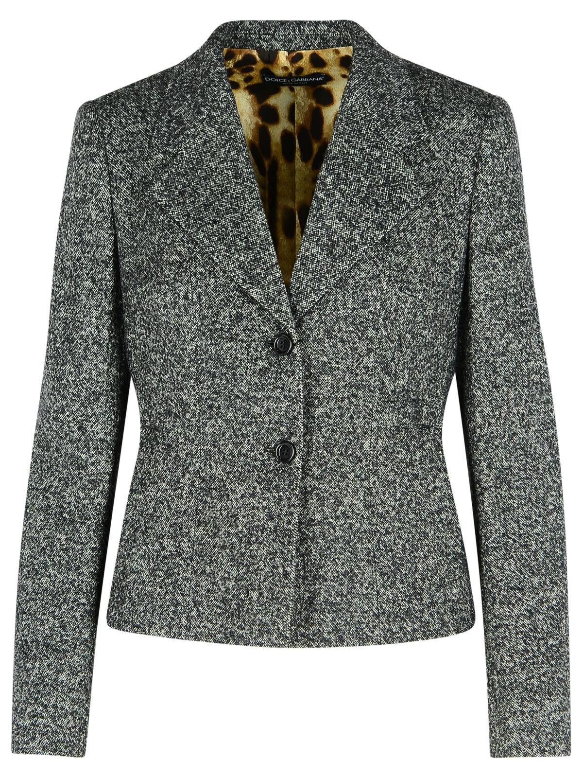 Dolce & Gabbana DOLCE & GABBANA Two-Tone Virgin Wool Blend Jacket Size M / US 6-8 / IT 42-44 - 1 Thumbnail