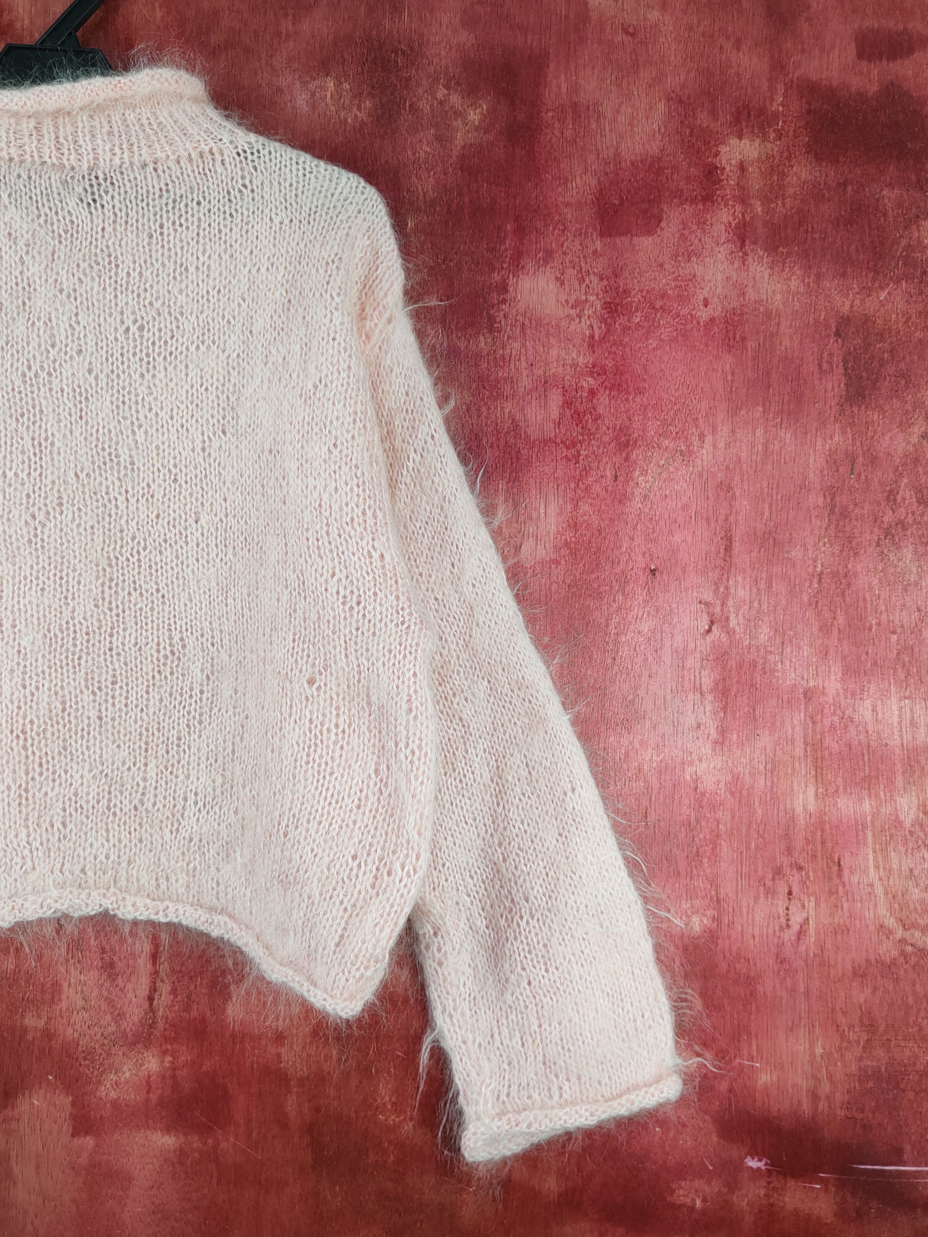 Japanese Brand Torrazzo Donna Peach Shag Shaggy Fur Mohair Knitwear #S2080 Size M / US 6-8 / IT 42-44 - 9 Thumbnail