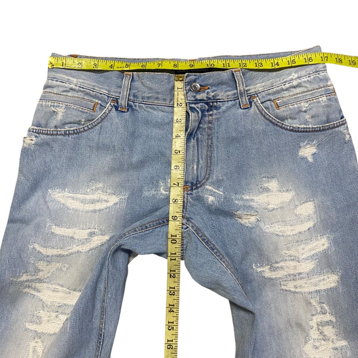 Dolce & Gabbana Dolce&gabbana Repaired Denim Jeans Lightwash Size US 34 / EU 50 - 17 Thumbnail