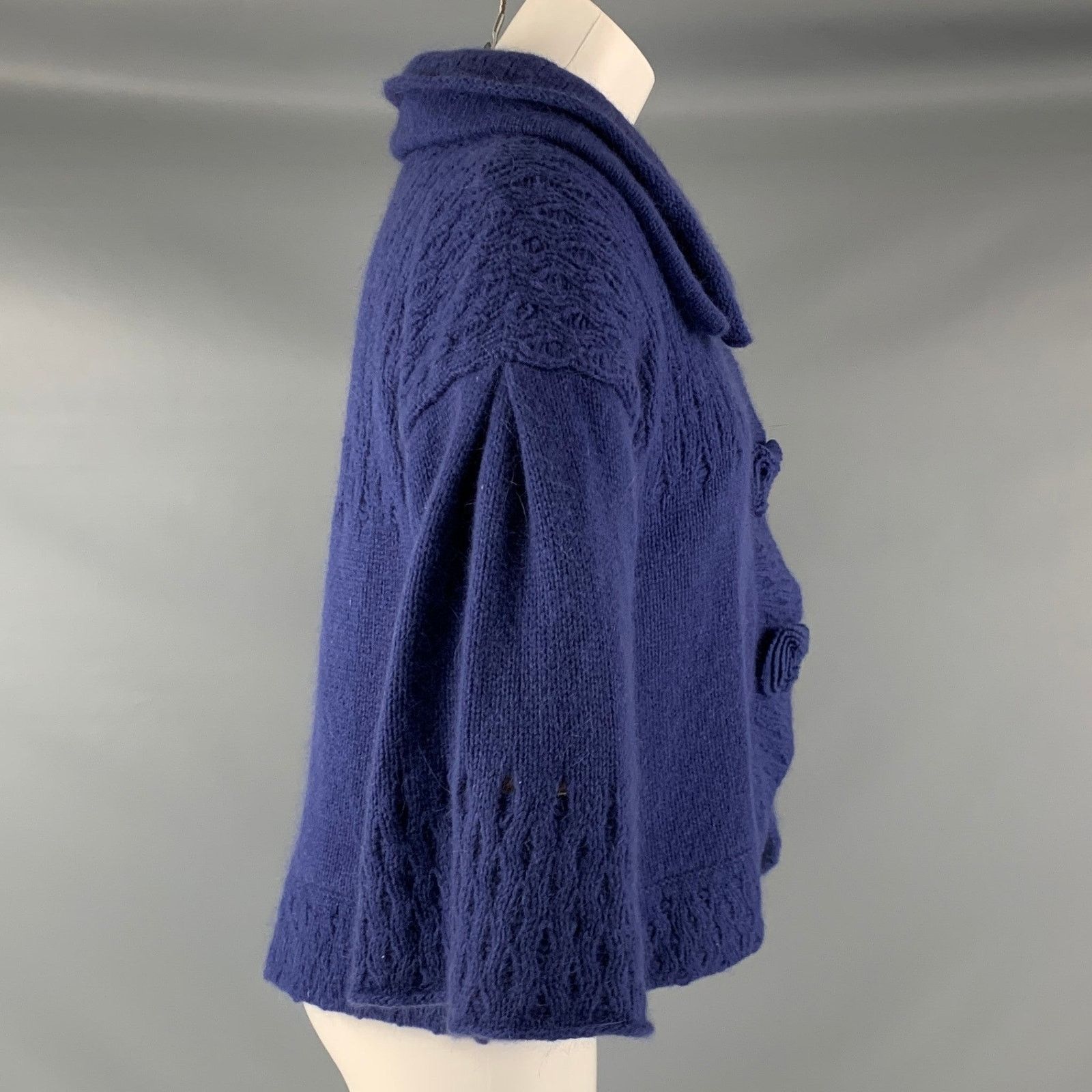 Marc Jacobs MARC JACOBS Size S Blue Lambswool Angora Textured Jacket Size S / US 4 / IT 40 - 2 Thumbnail