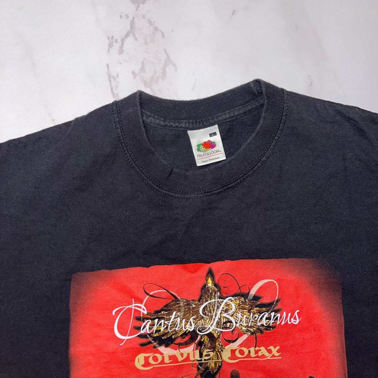 Fruit Of The Loom Corvus Corax Cantus Buranus Album Cover T-Shirt Black SZ L Size US L / EU 52-54 / 3 - 5 Thumbnail