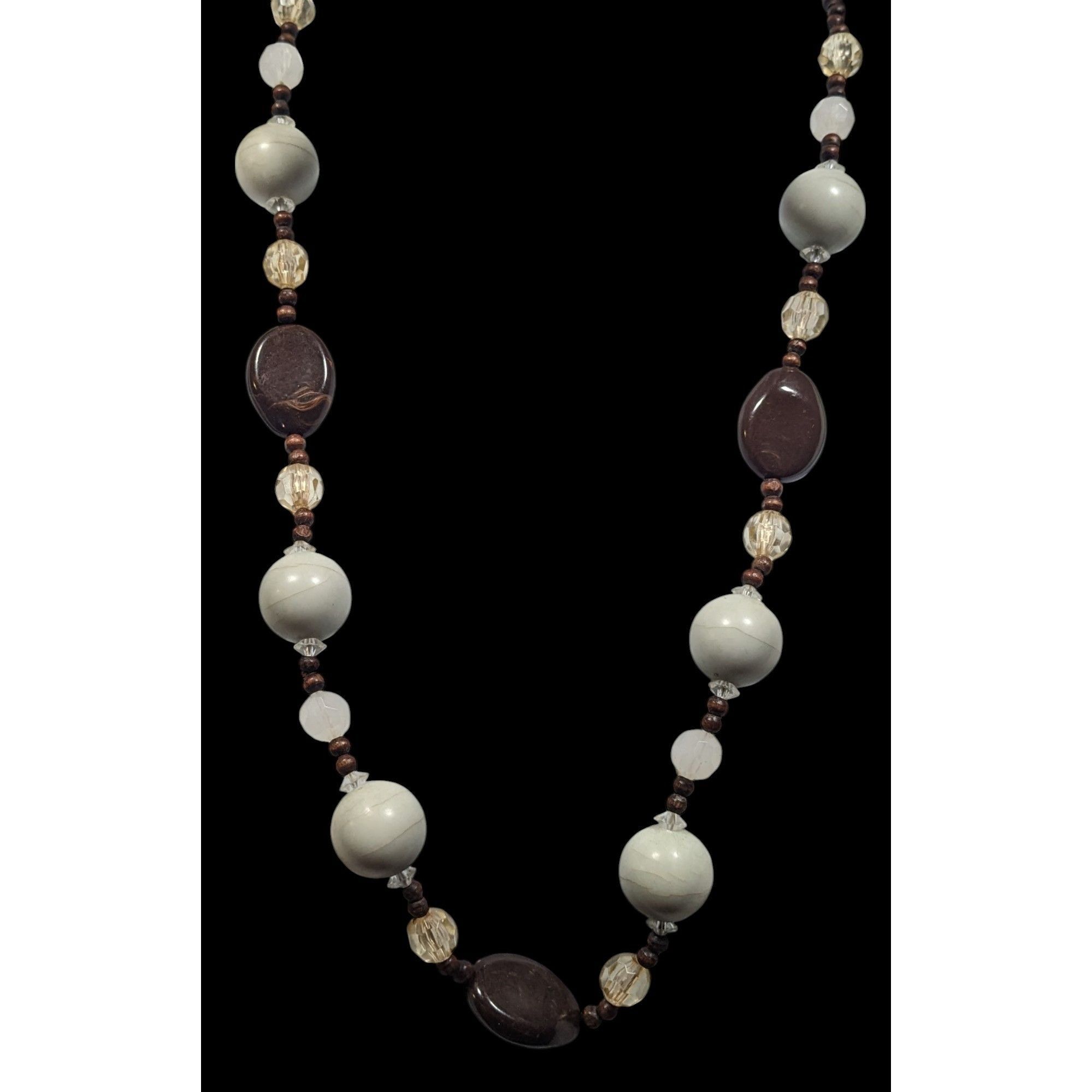 Other Bohemian Neutral Tone Wood And Acrylic Beaded Necklace Size ONE SIZE - 4 Thumbnail