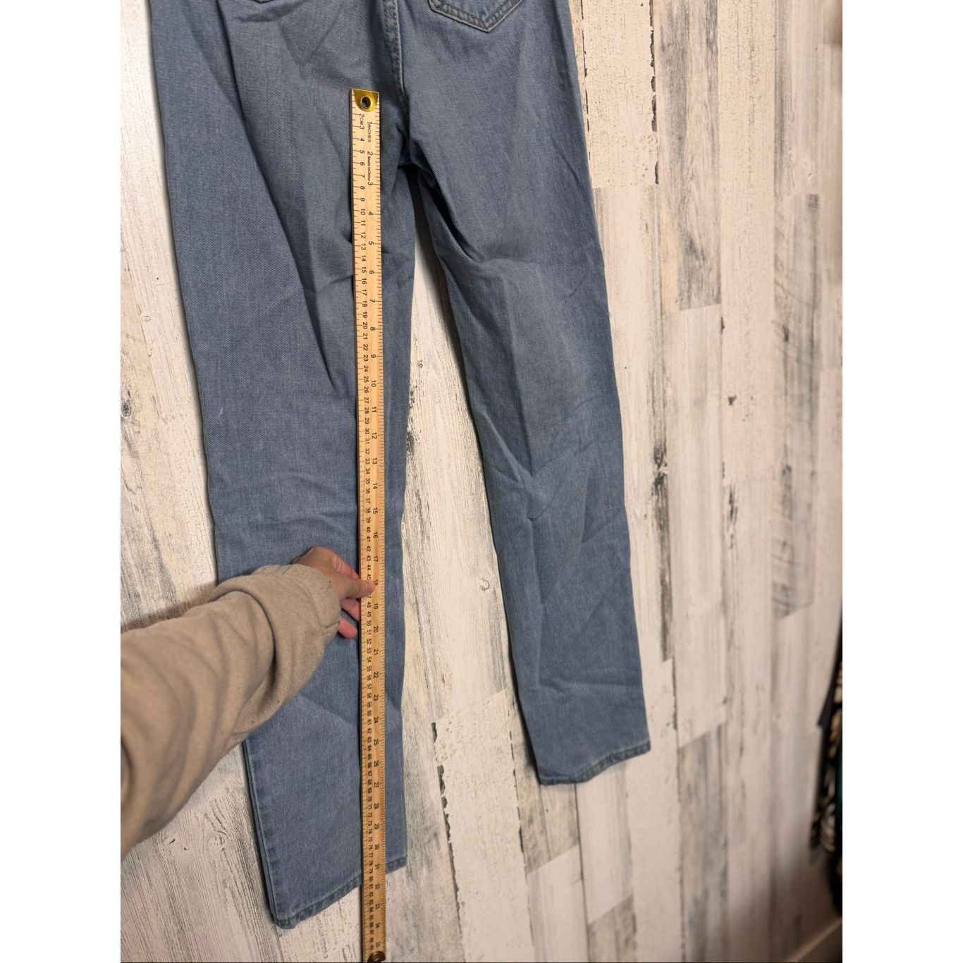 Shein Shein XS High Rise Blue Skinny Jeans Distressed Knee Stretch Size 25" / US 0 / IT 36 - 4 Thumbnail