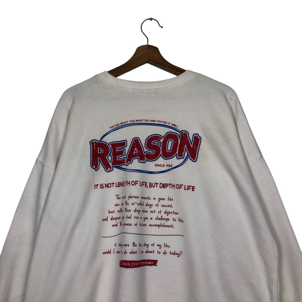 Japanese Brand 📌Vintage Sweatshirt Streetwear Style Reason Spell Out Size US M / EU 48-50 / 2 - 10 Thumbnail