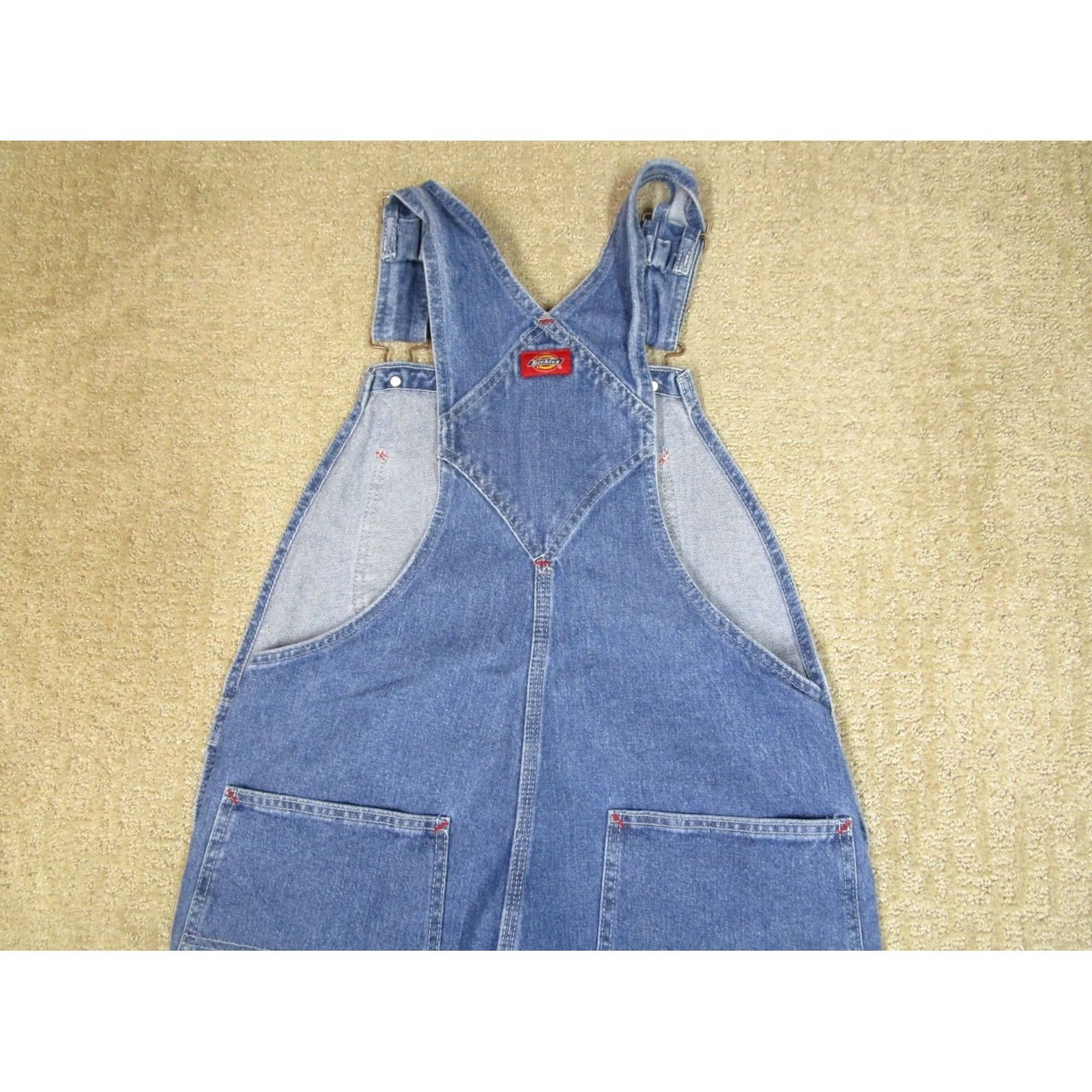 Dickies Dickies Overalls Mens 34x30 Blue Denim Bib Workwear Carpenter Utility Farmer Jeans Size US 34 / EU 50 - 4 Thumbnail