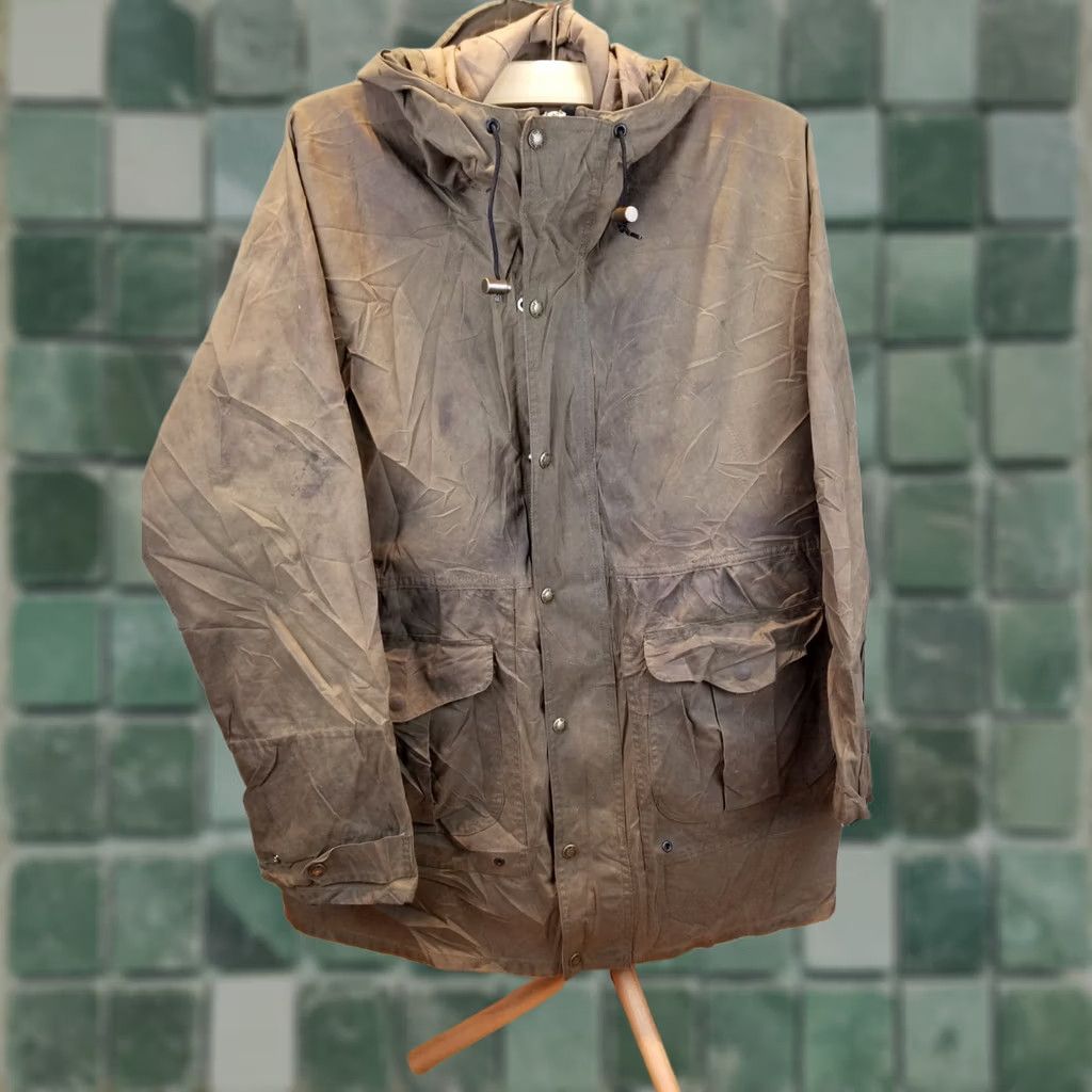 Filson VINTAGE Filson OIL WAXED THIN CLOTH HUNTING HOODED JACKET SZ XLARGE Jacket Men XL Green Hooded Lined OVERCOAT Hunting 90s Size US XL / EU 56 / 4 - 1 Thumbnail