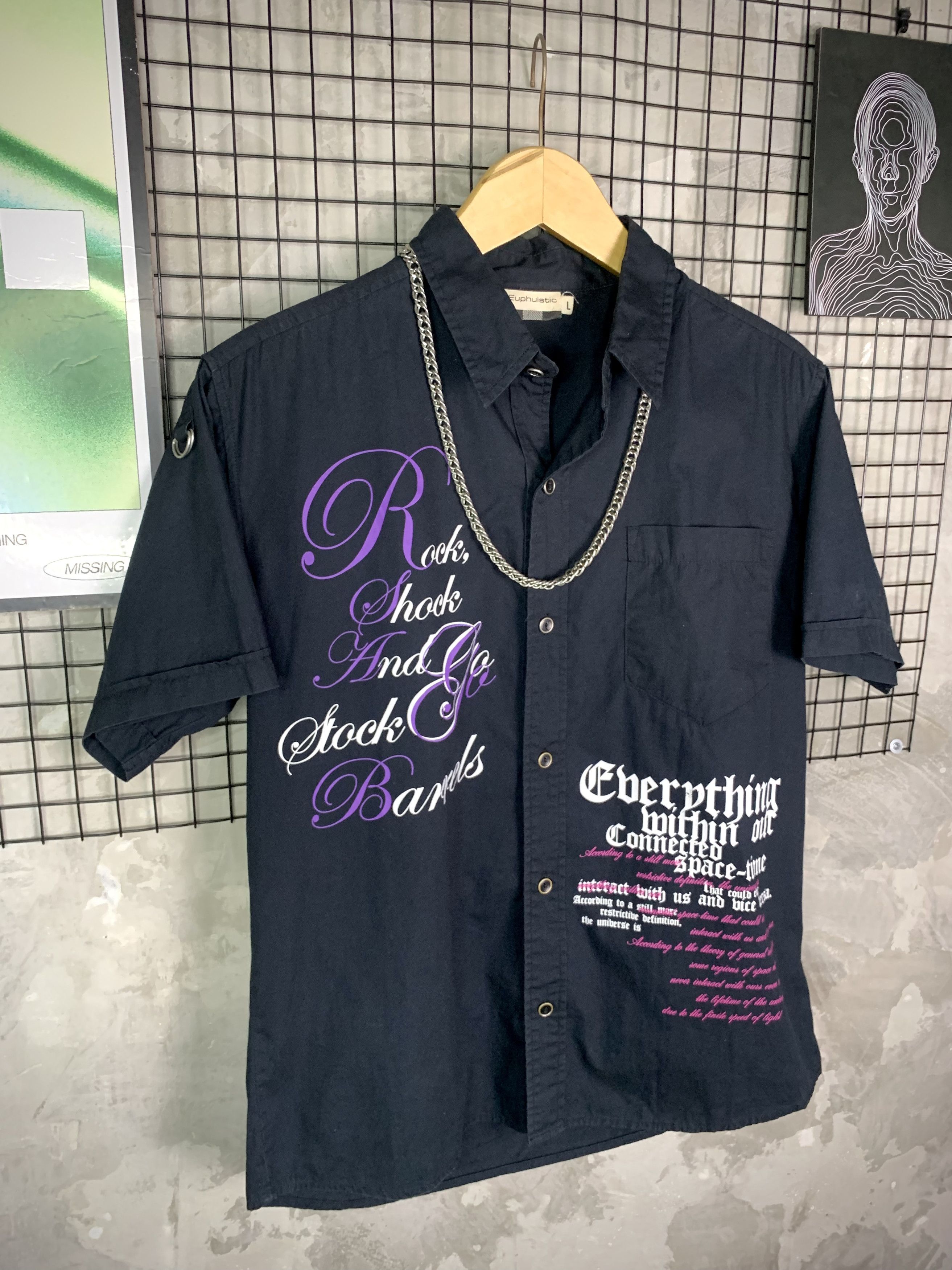 Japanese Brand Y2K Euphuistic Punk Rock Gothic Poem Print Shirt Size US L / EU 52-54 / 3 - 4 Thumbnail