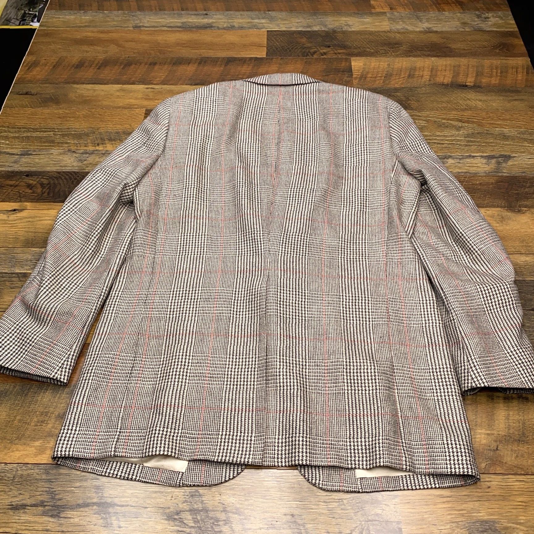 Vintage VINTAGE Kuppenheimer Sport Coat Blazer 44 Black White Houndstooth Plaid Men Regular Notch Lapel Wool Wool Pattern 44 Chest Size 44R - 3 Thumbnail