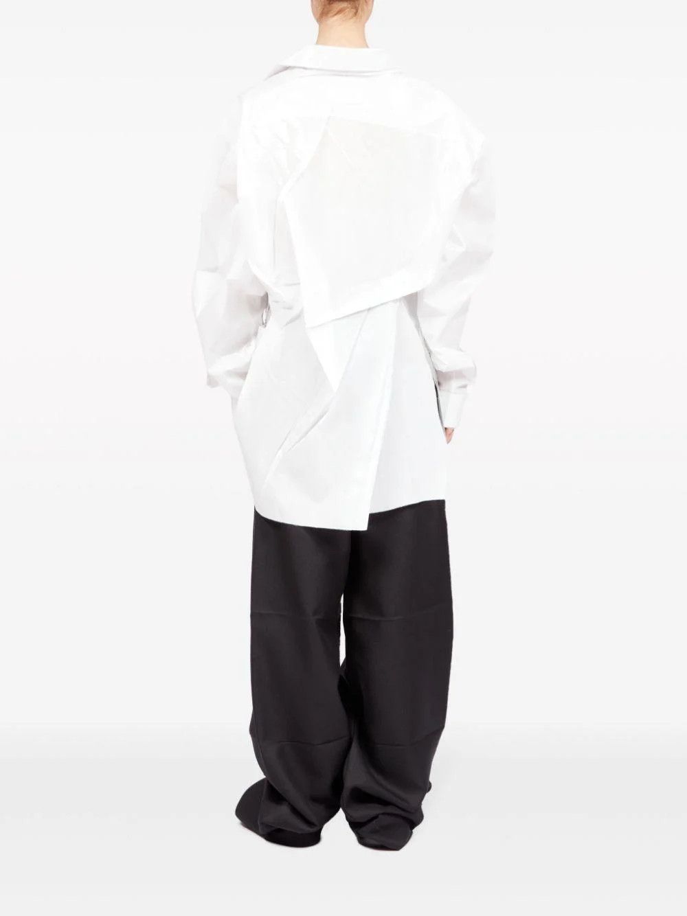 Maison Margiela o1s22i1n0724 Draped Oversized Shirt in White Size S / US 4 / IT 40 - 4 Thumbnail