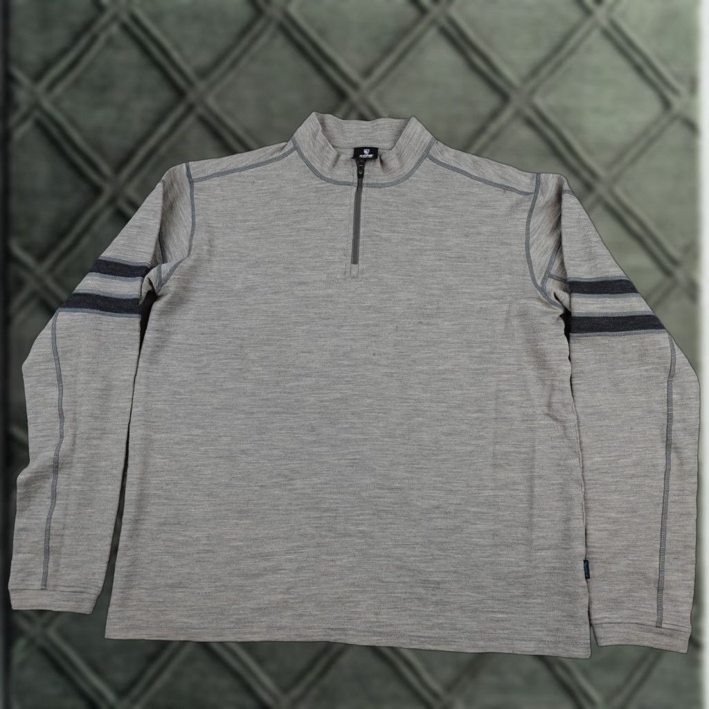 Vintage KÜHL Ryzer 1/4 Zip Pullover Mens XL Gray Mock Neck Striped Hiking Long Sleeve Shirt Mens XL Gray Striped Hiking Long Sleeve Size US XL / EU 56 / 4 - 1 Thumbnail