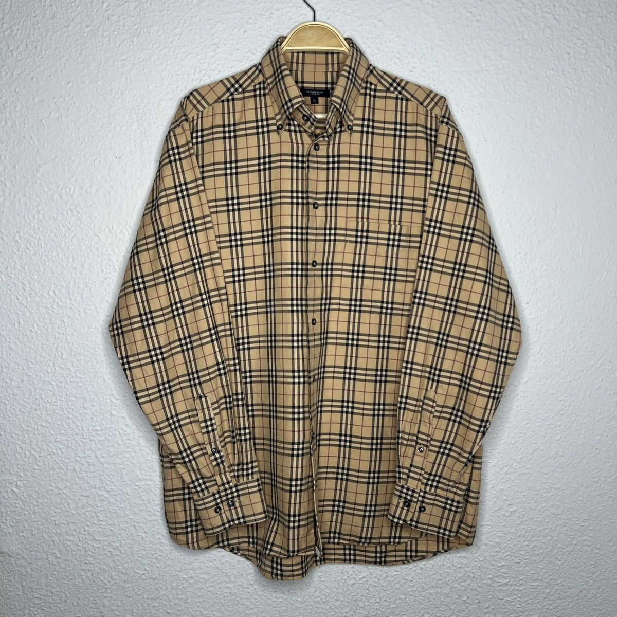 Burberry × Vintage Burberry London Nova Check Pattern Button Up Shirt Beige Size US L / EU 52-54 / 3 - 1 Thumbnail