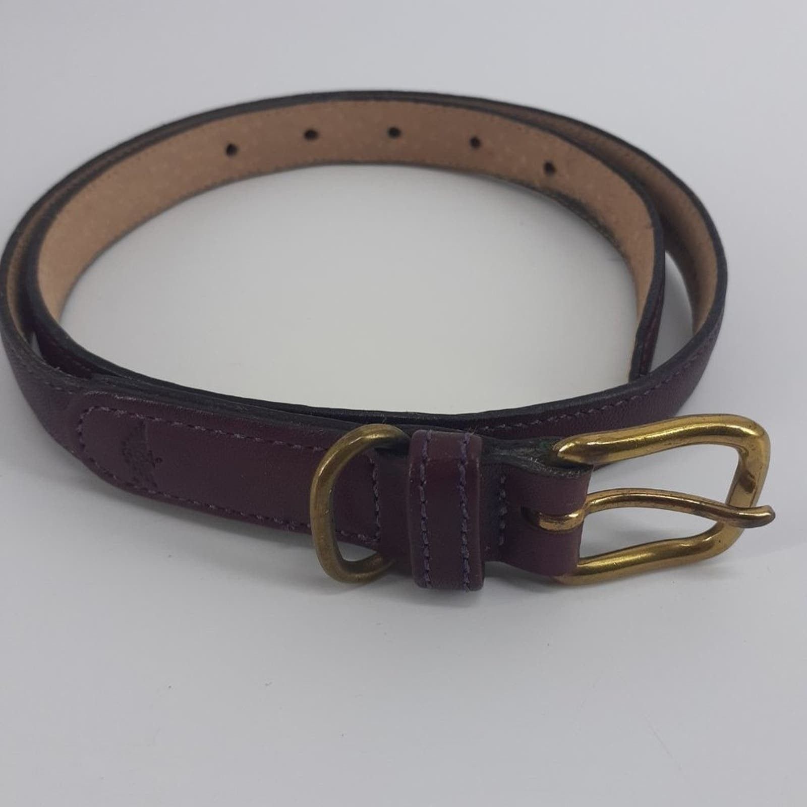 Dockers Docker's Red Burgundy Gold tone Buckle Hand Crafted USA Belt Size ONE SIZE - 8 Thumbnail