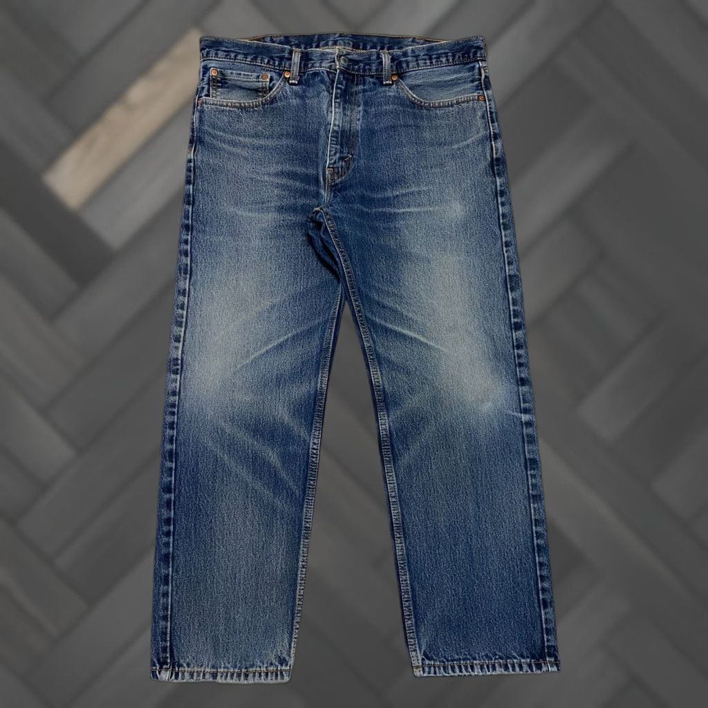 Levi's Levi's 505 Jeans Size 38×28 Blue Regular Fit Straight Whiskers Denim 5-Pocket Design Mens Size US 38 / EU 54 - 1 Thumbnail