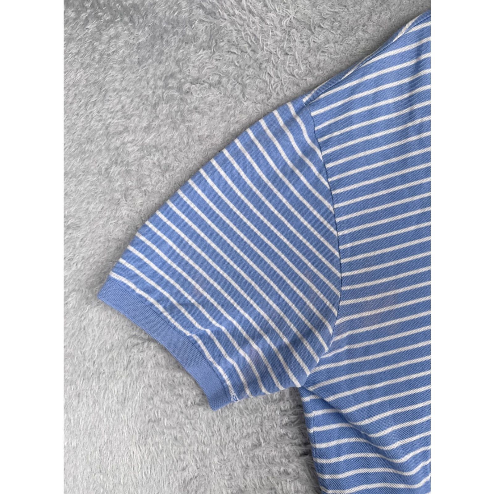Ralph Lauren VTG Ralph Lauren Polo Shirt Men 2XL Blue Stripe Short Sleeve Cotton READ Size US XXL / EU 58 / 5 - 3 Thumbnail