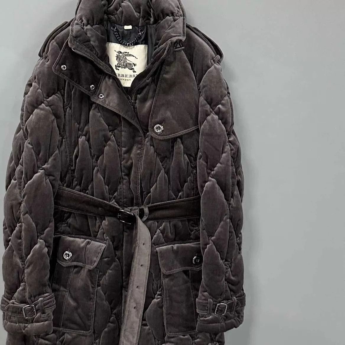 Burberry Burberry Long Velvet Down Coat L 99 New Size L / US 10 / IT 46 - 2 Thumbnail