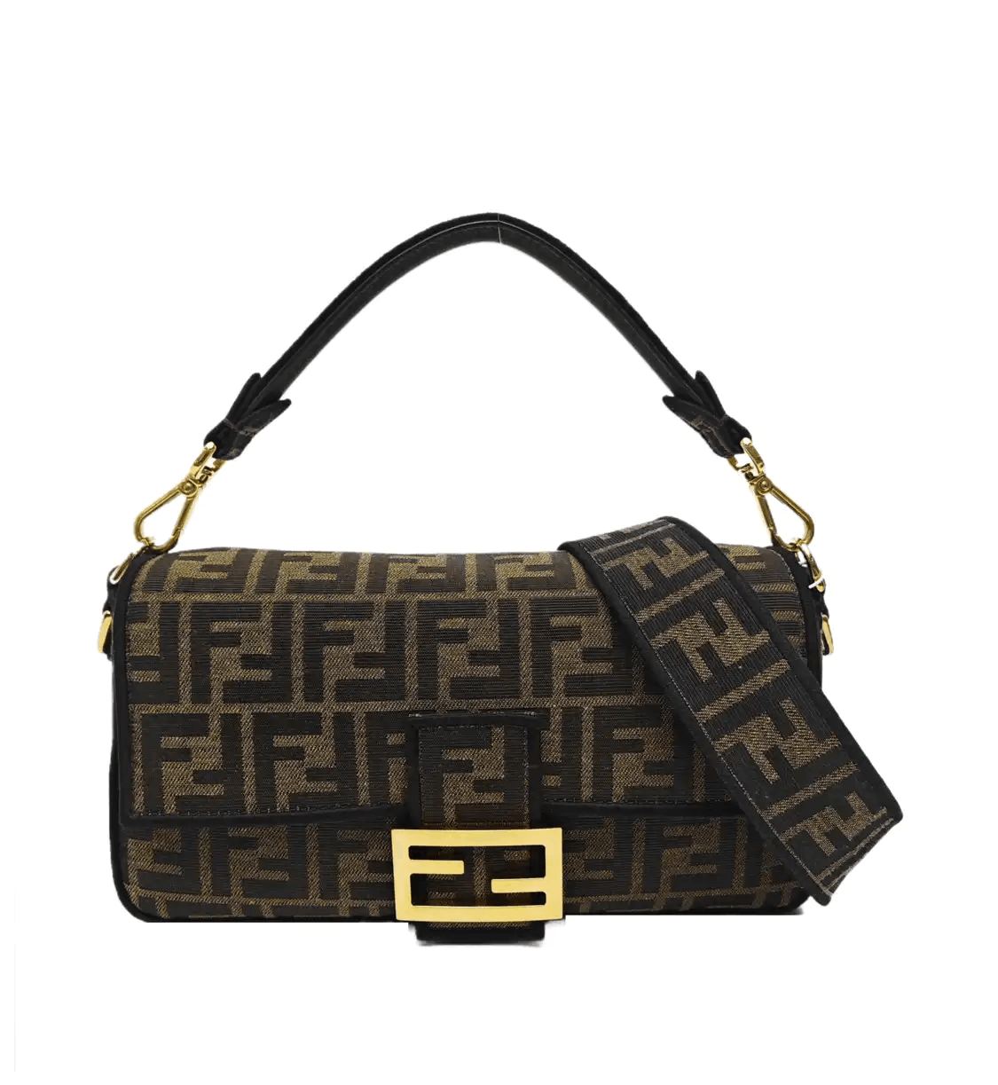 Fendi FENDI Baguette Medium brown canvas doubleF crossbody bag handbag shoulder bag go Size ONE SIZE - 1 Thumbnail