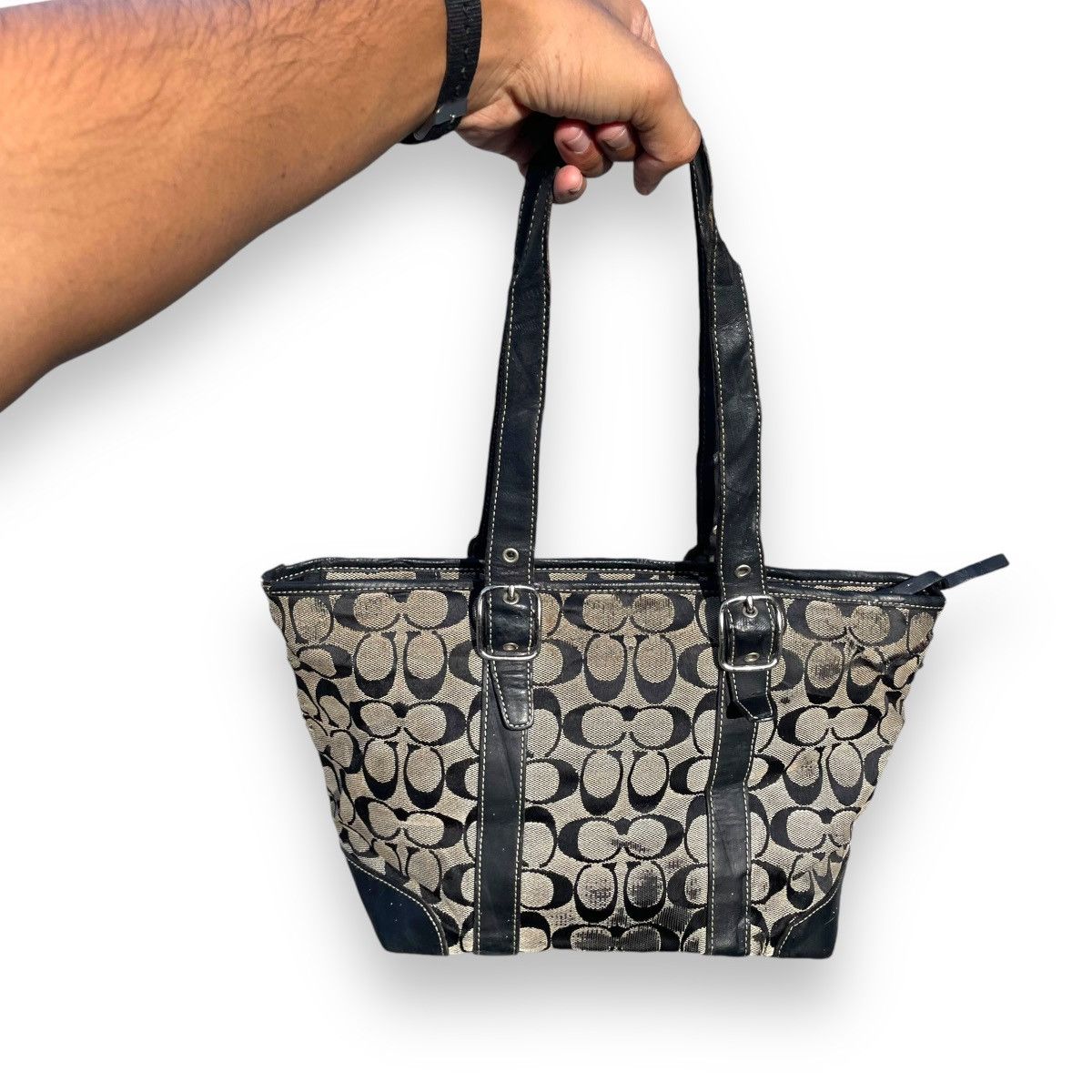 Coach COACH MONOGRAM CANVAS / LEATHER HANDBAG Size ONE SIZE - 1 Thumbnail