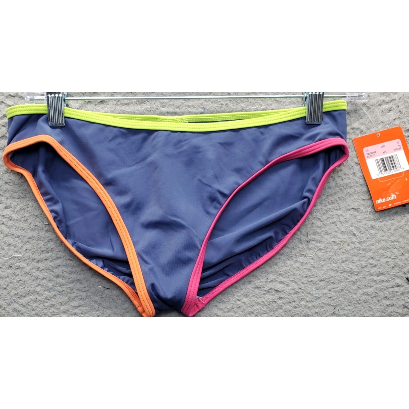 Nike Nike Bikini Bottom Womens Size 10 Multicolor Nylon Swimwear Embroidered Logo Piped Trim Bottoms Beach SSH Size 32" / US 10 / IT 46 - 2 Thumbnail