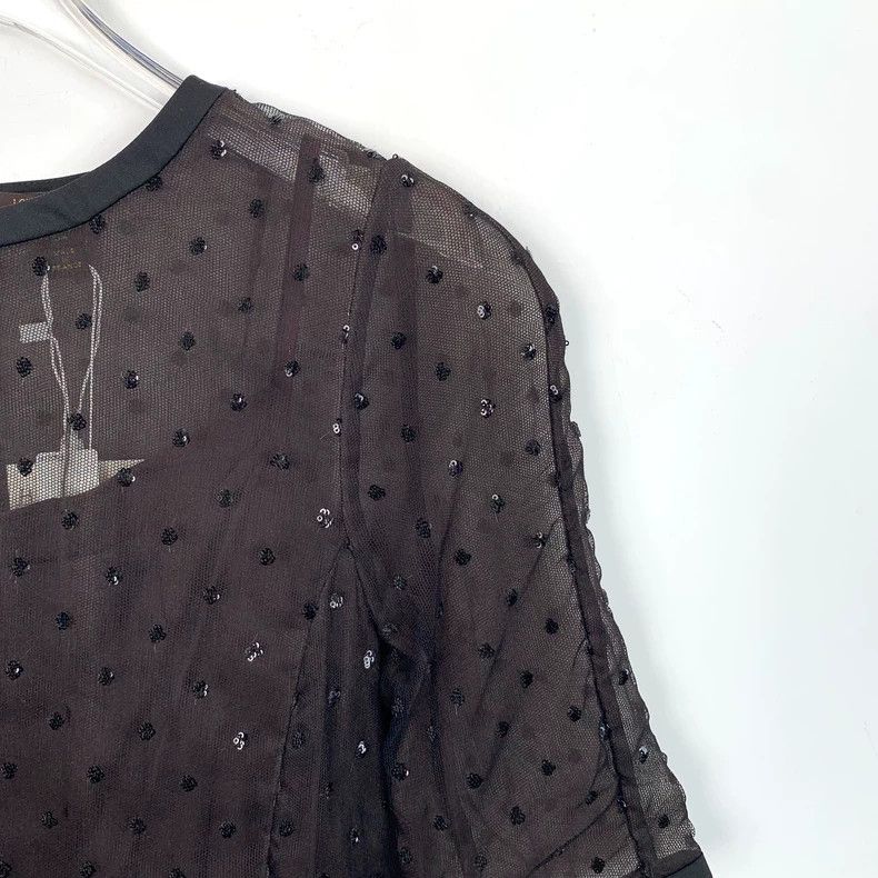 Louis Vuitton Louis Vuitton Black Mulberry Silk Round Neck Cutout Short Size XXS / US 00 / IT 34 - 3 Thumbnail
