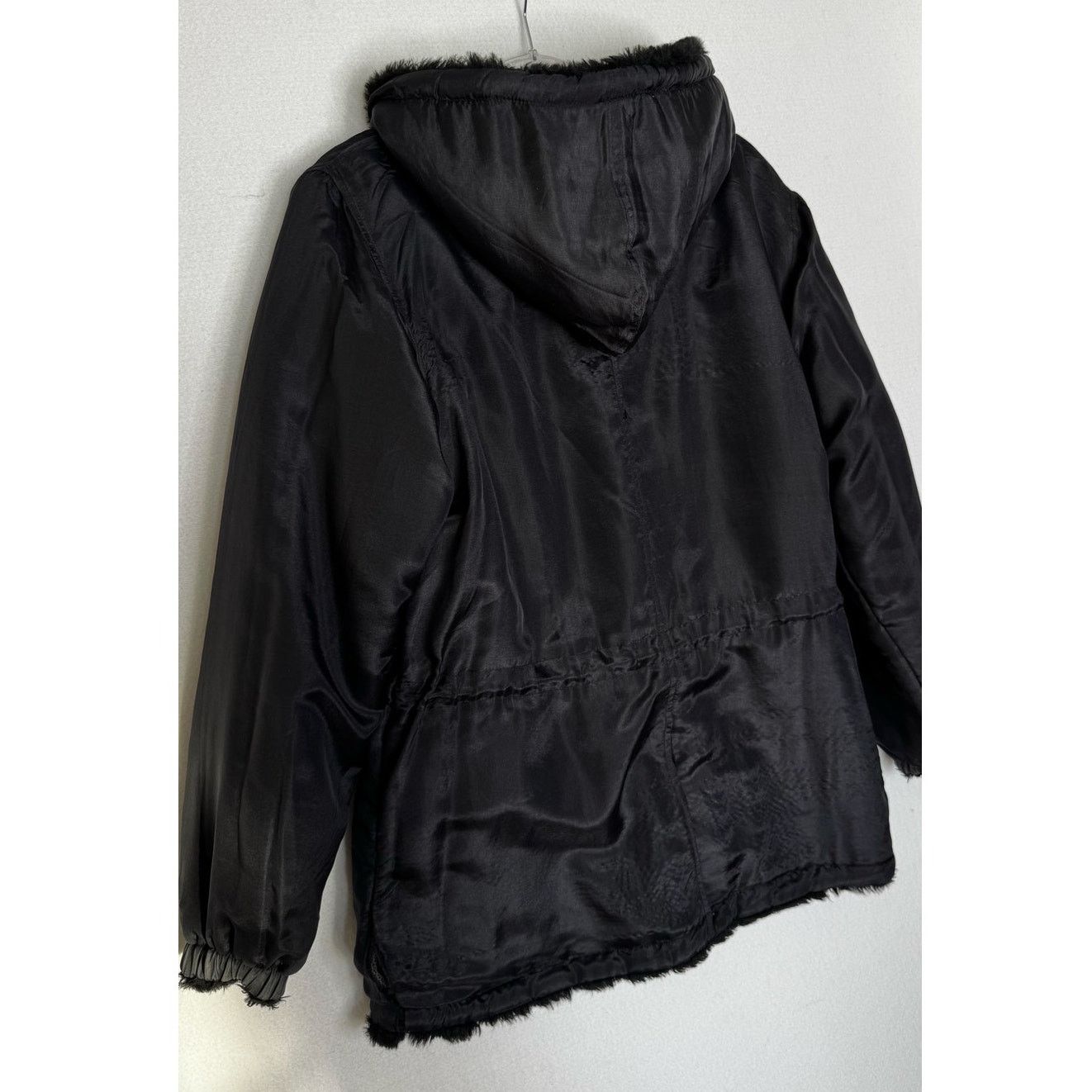 Vintage 1990s Komitor Reversible Silk Faux Fur Hooded Coat Medium Size M / US 6-8 / IT 42-44 - 8 Thumbnail
