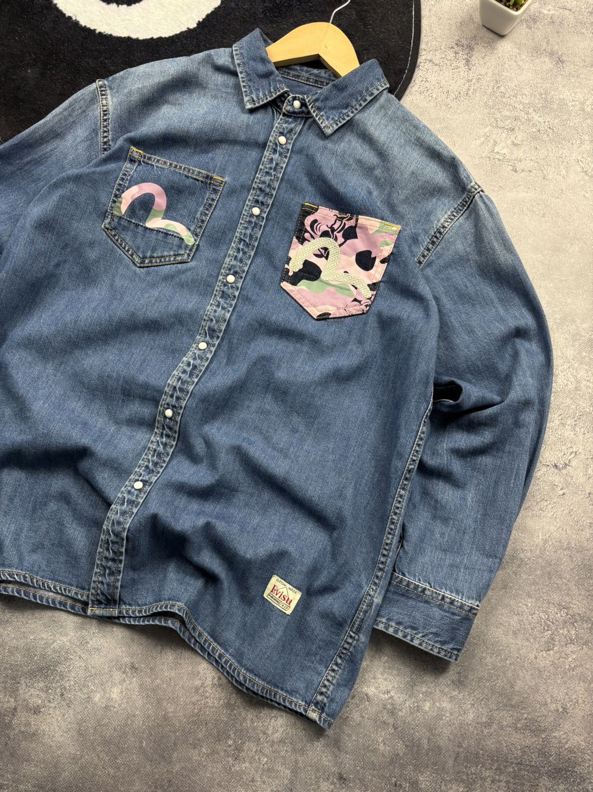 Evisu EVISU Vintage Big Logo Osaka Japan Streetwear Denim Shirt Size US S / EU 44-46 / 1 - 10 Thumbnail