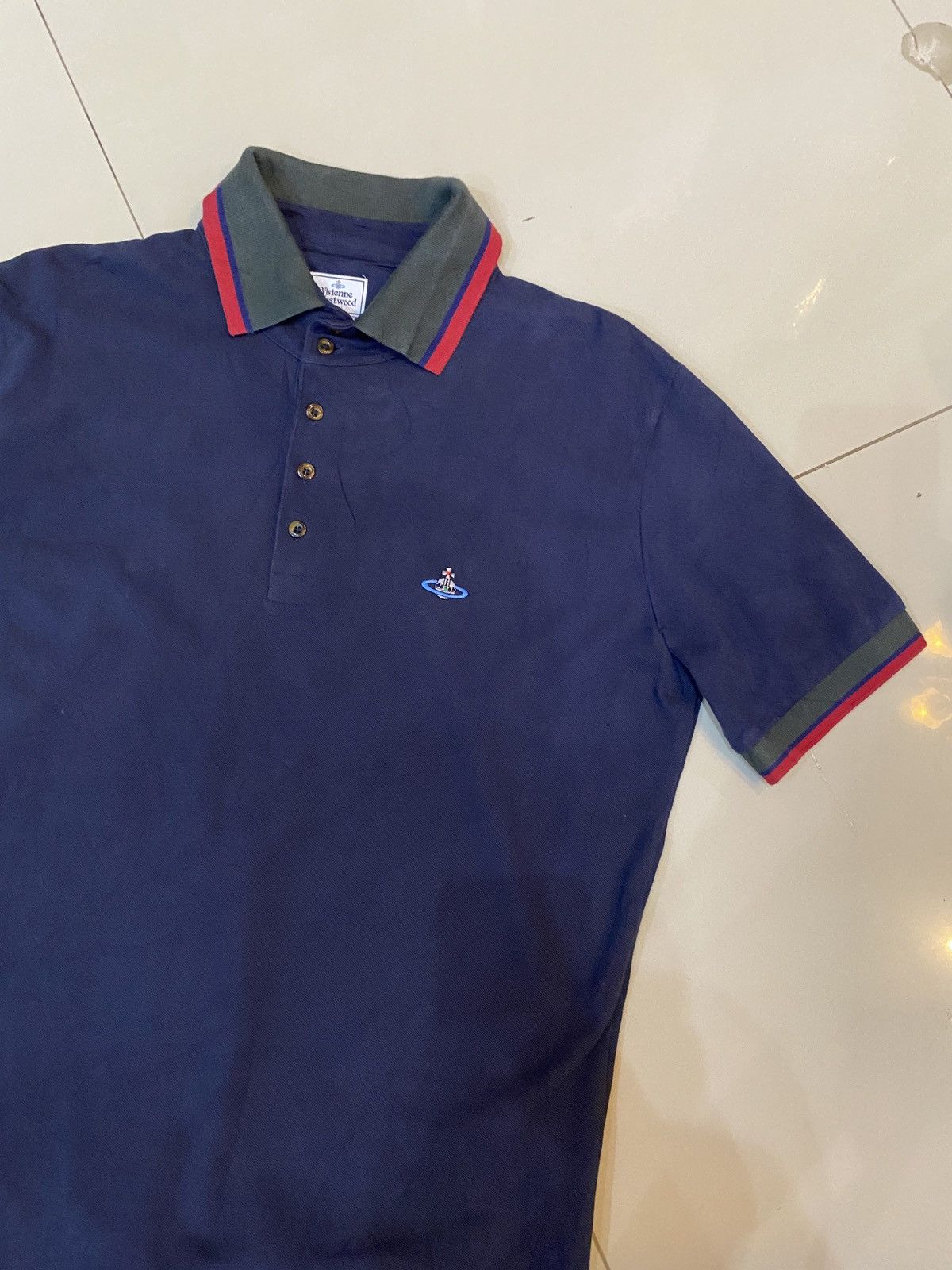 Vivienne Westwood Vivienne Westwood Polo Shirt Navy. Gucci style collar Size US XXL / EU 58 / 5 - 3 Thumbnail